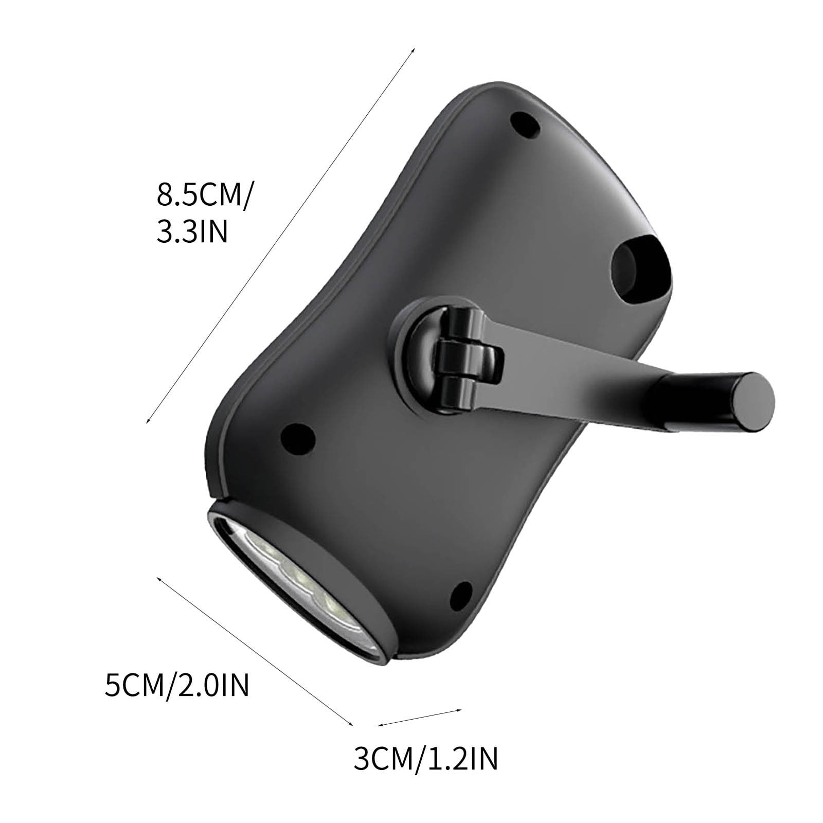 Chmadoxn Crank Flashlight, Emergency Rechargeable LED Flashlight, Portable Camping Light, Self Powered Rechargeable Flashlight for Outdoor Mountaineering Backpack Hiking As Show Black - Image 5