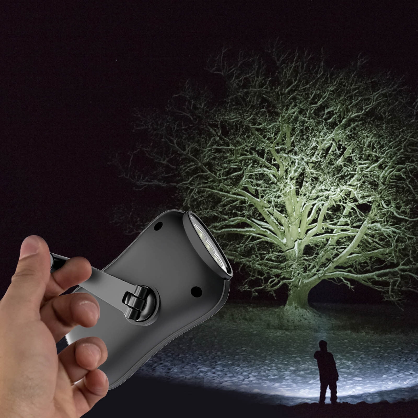 Chmadoxn Crank Flashlight, Emergency Rechargeable LED Flashlight, Portable Camping Light, Self Powered Rechargeable Flashlight for Outdoor Mountaineering Backpack Hiking As Show white - Image 6