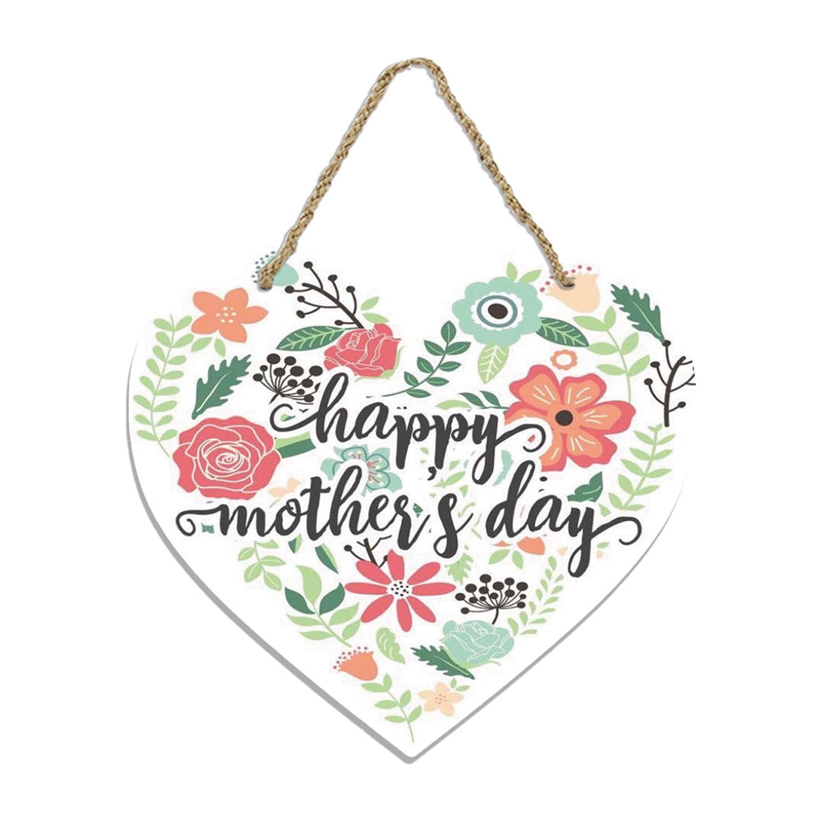 Mothers Day Gifts Chmadoxn Mothers Day Gifts for Mom Front Door Welcome Sign - Heart-Shaped Happy Mother'S Day Sign Mothers Day Decorations O - Image 1