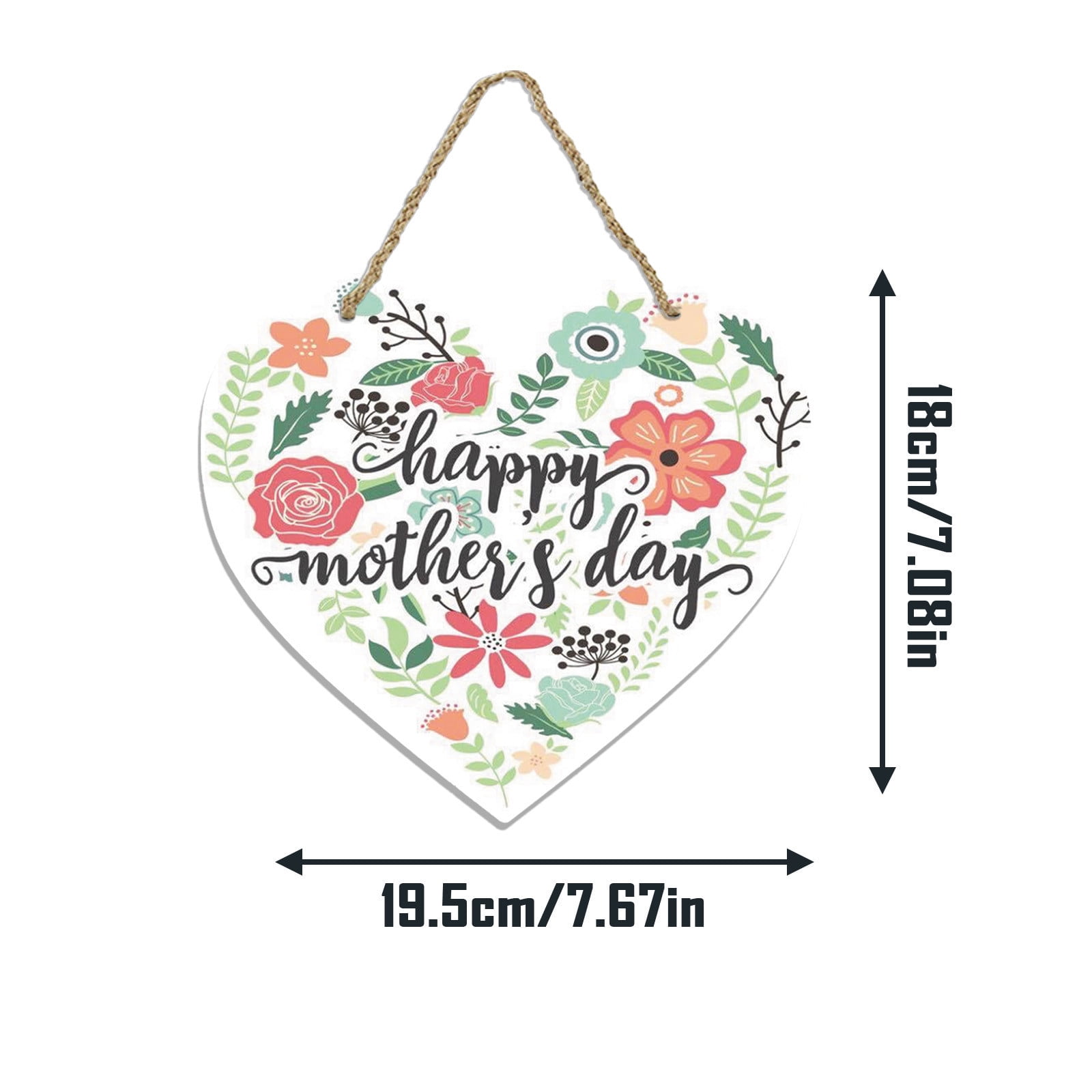 Mothers Day Gifts Chmadoxn Mothers Day Gifts for Mom Front Door Welcome Sign - Heart-Shaped Happy Mother'S Day Sign Mothers Day Decorations O - Image 7