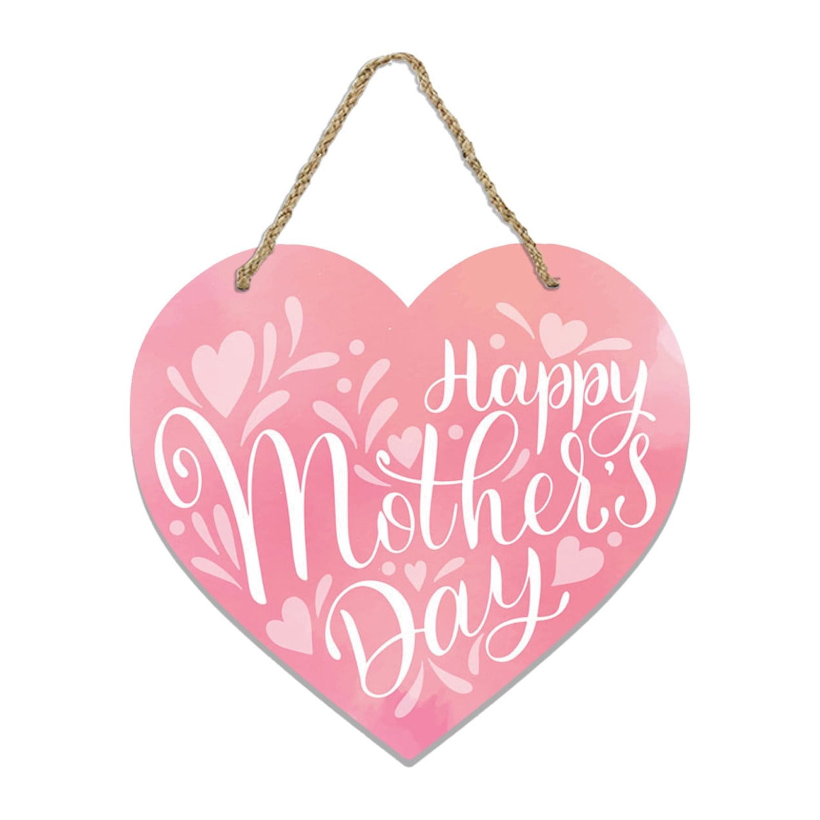 Mothers Day Gifts Chmadoxn Mothers Day Gifts for Mom Front Door Welcome Sign - Heart-Shaped Happy Mother'S Day Sign Mothers Day Decorations P - Image 1