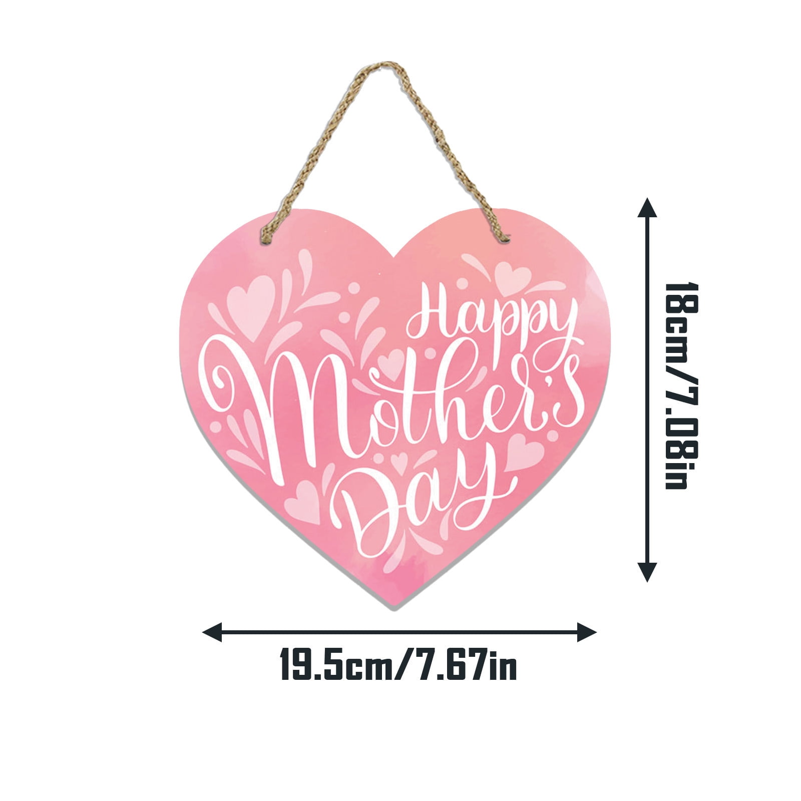 Mothers Day Gifts Chmadoxn Mothers Day Gifts for Mom Front Door Welcome Sign - Heart-Shaped Happy Mother'S Day Sign Mothers Day Decorations P - Image 3