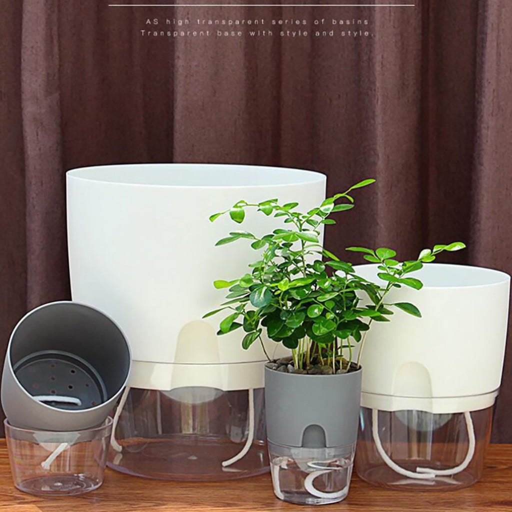 Darzheoy Self Watering Planter, 4 Inch Self Watering Pots for Indoor Plants, Self Watering Planters with Wick Rope for All House Herbs, Plants, Violets and Dahlias Gray - Image 7