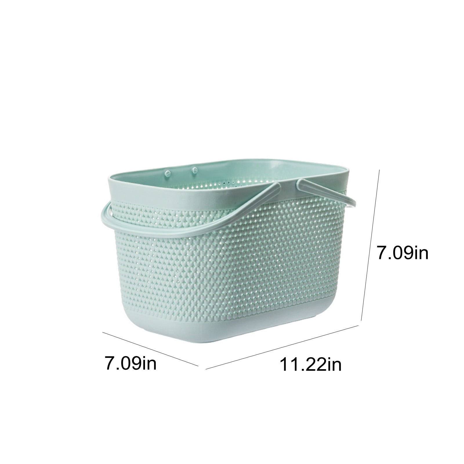 Chmadoxn Portable Shower Tote Plastic Storage Basket with Handle Box Organizer Bin for Bathroom, Pantry, Kitchen, College Dorm (11.22×7.09×7.09 inch) As Show Green - Image 3