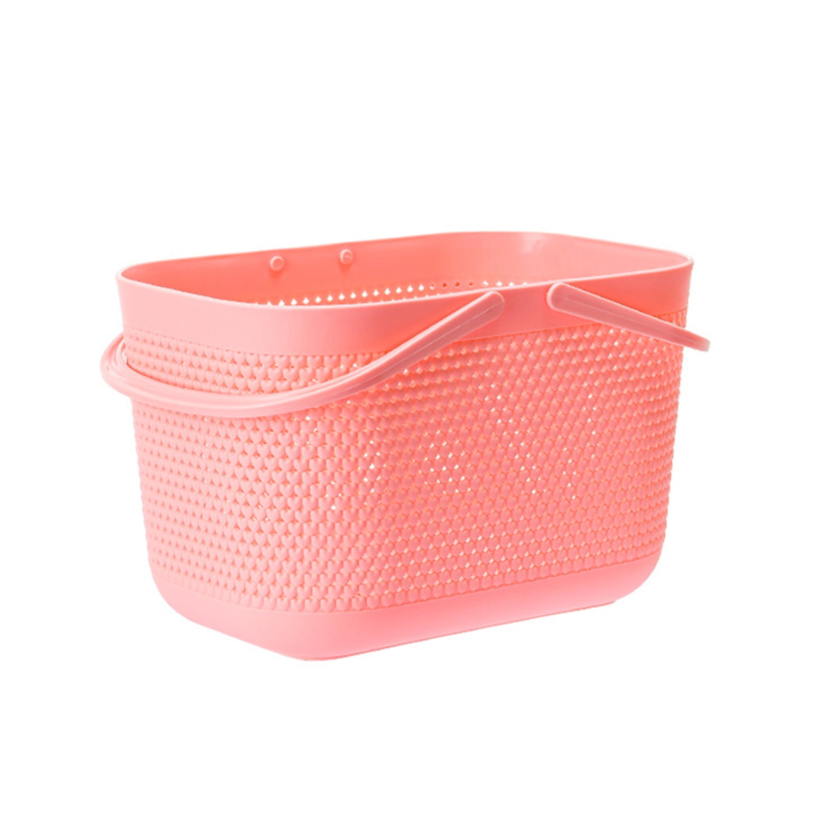 Chmadoxn Portable Shower Tote Plastic Storage Basket with Handle Box Organizer Bin for Bathroom, Pantry, Kitchen, College Dorm (11.22×7.09×7.09 inch) 11.22