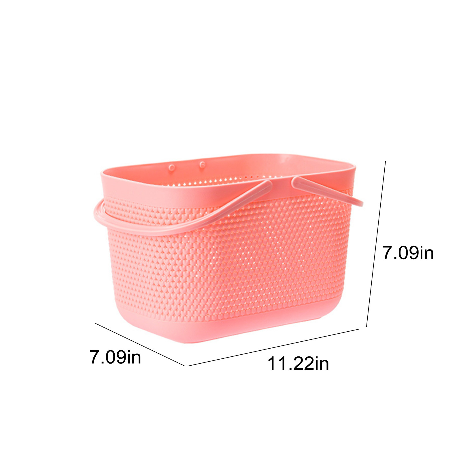 Chmadoxn Portable Shower Tote Plastic Storage Basket with Handle Box Organizer Bin for Bathroom, Pantry, Kitchen, College Dorm (11.22×7.09×7.09 inch) 11.22