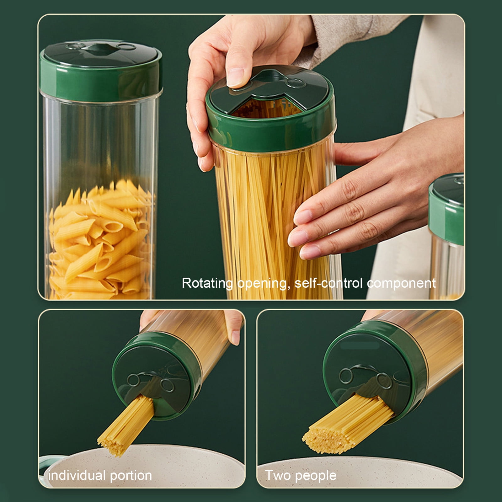 Chmadoxn Storage Container With Lid, Tall Clear Airtight Food Storage Jar with Lid Kitchen Pantry Storage Container for Spaghetti Jars Flour Cereals Coffee Beans As Show C - Image 4