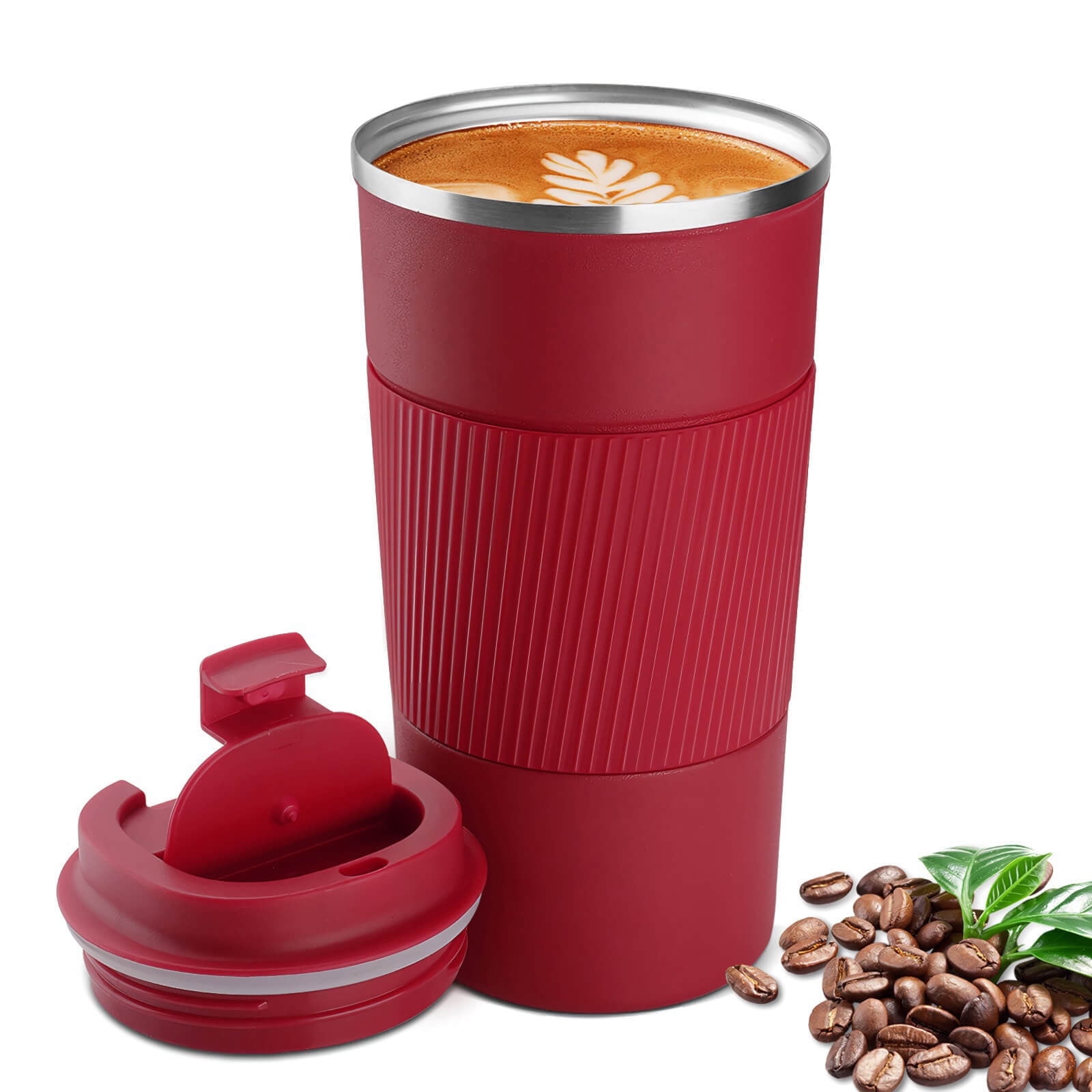 Chmadoxn Car Coffee Cup 510ml Travel Mug Stainless Steel Thermal Insulated Coffee Cup - Vacuum Insulation Water Bottle for Hot and Cold Water Coffee and Tea Black Mug Cafeteria Coffee Cup with Lid 3.46×6.69 in Black - Image 6