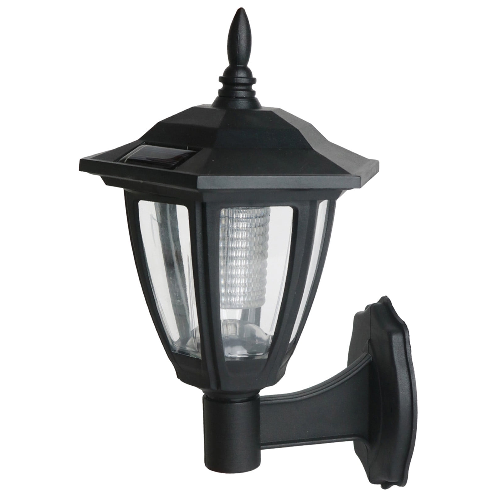 Darzheoy Solar Powered Wall Lanterns Outdoor, Dusk to Dawn Motion Sensor LED Sconce Lights Waterproof, Exterior Front Porch Security Lamps for Wall Mount Patio Fence Cold White Black - Image 1