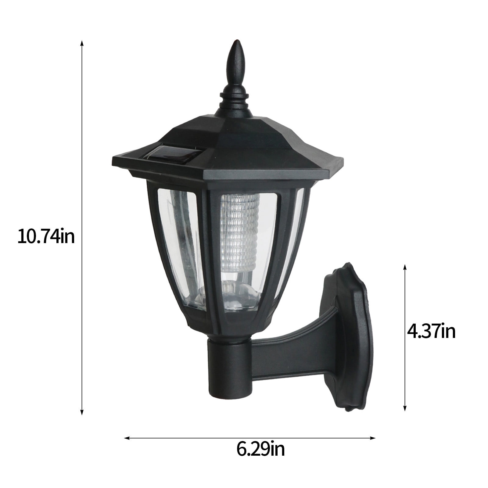 Darzheoy Solar Powered Wall Lanterns Outdoor, Dusk to Dawn Motion Sensor LED Sconce Lights Waterproof, Exterior Front Porch Security Lamps for Wall Mount Patio Fence Cold White Black - Image 3