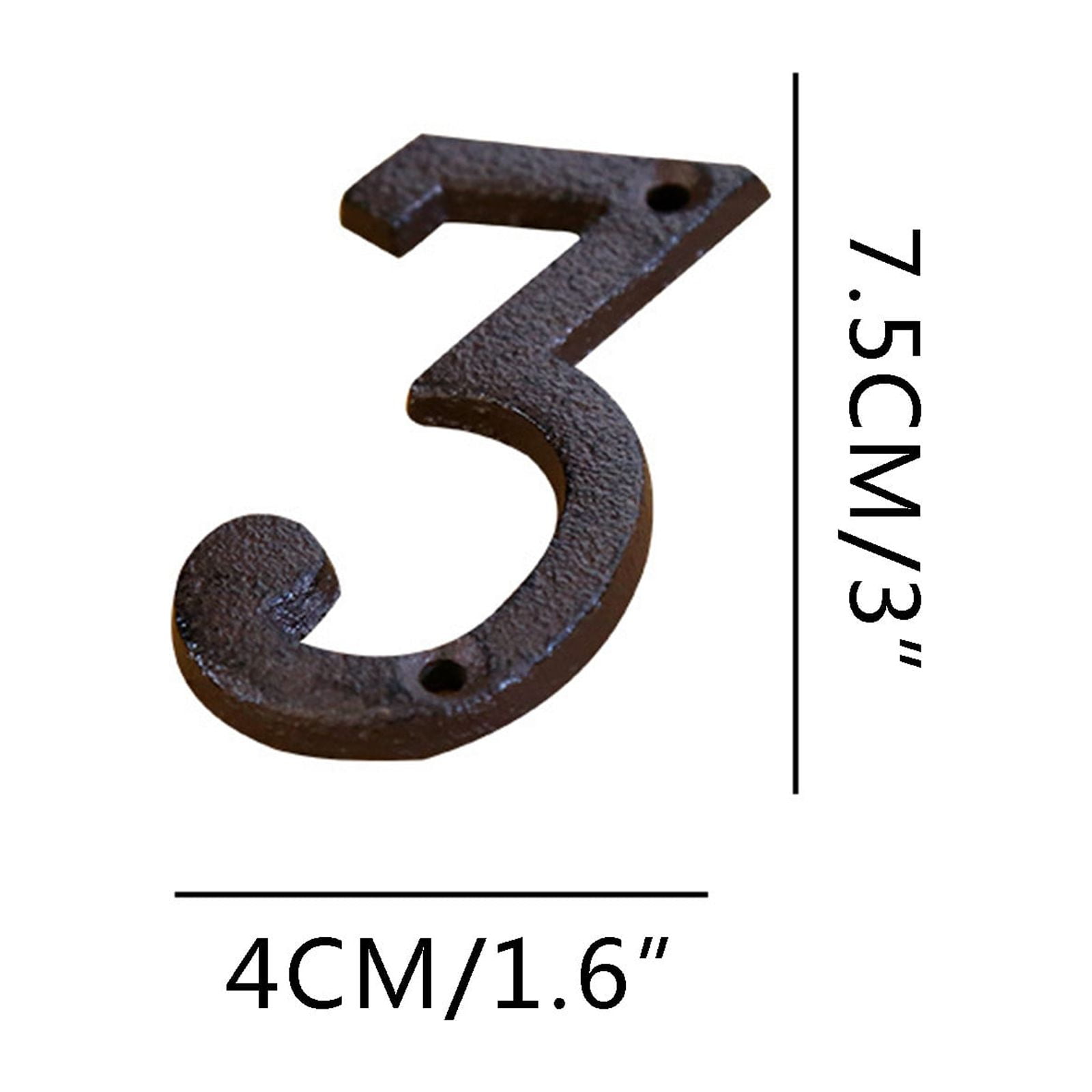 Darzheoy 3 inch Iron House Number, Iron Black House Numbers for Outside, Metal Mailbox Numbers for Outside, Home Address Numbers for House, Matching Screws D - Image 2