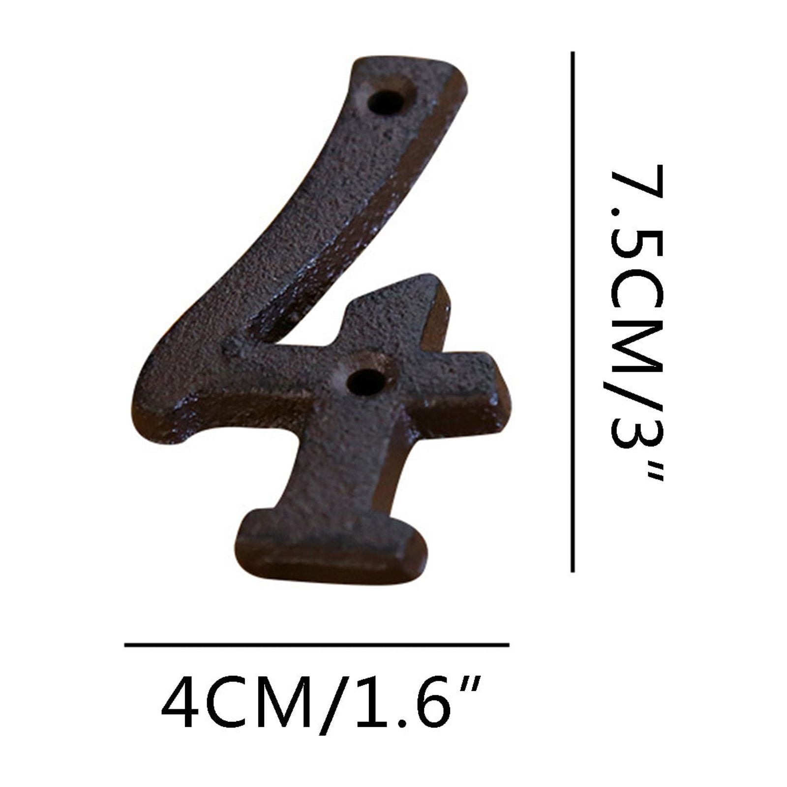 Darzheoy 3 inch Iron House Number, Iron Black House Numbers for Outside, Metal Mailbox Numbers for Outside, Home Address Numbers for House, Matching Screws E - Image 2