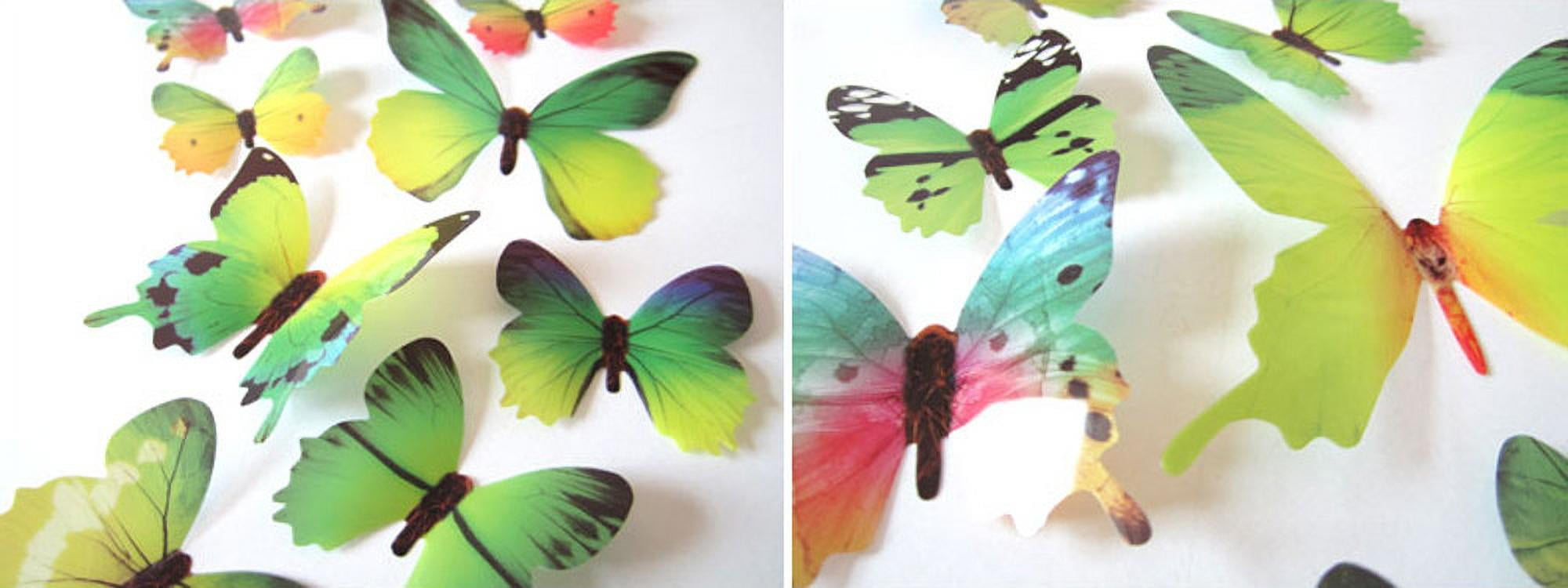 Darzheoy 12Pcs Butterfly Wall Decals, 3D Butterfly Wall Stickers Removable DIY Home Decorations Art Decor Wall Stickers Murals for Kids Bedroom Living Room Classroom Office Green - Image 2