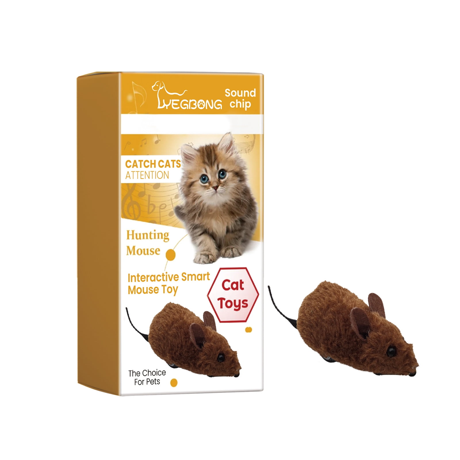 Darzheoy Interactive Toys for Indoor Cats, Mouse Toys with Electronic Realistic Squeaky Sound, Automatic Moving Kitten Toys Electric Mice Toy Self Play Exercise Brown - Image 4
