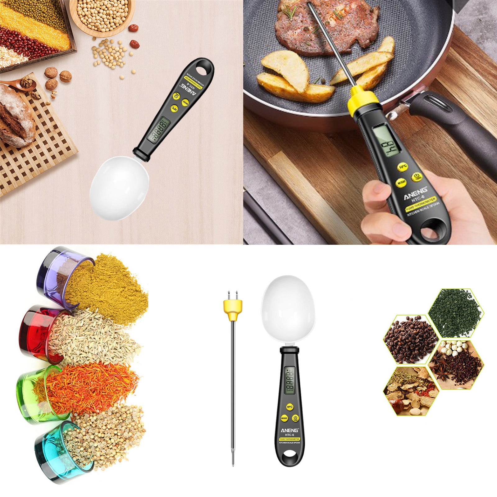 Chmadoxn Kitchen Scale Spoon Gram Measuring Spoon, 500g/0.1g Cute Digital Weight Scale Spoon Milligram Measuring Scoop Grams Electronic Measuring Cup for Portioning Tea, Flour, Spices As Show A - Image 2
