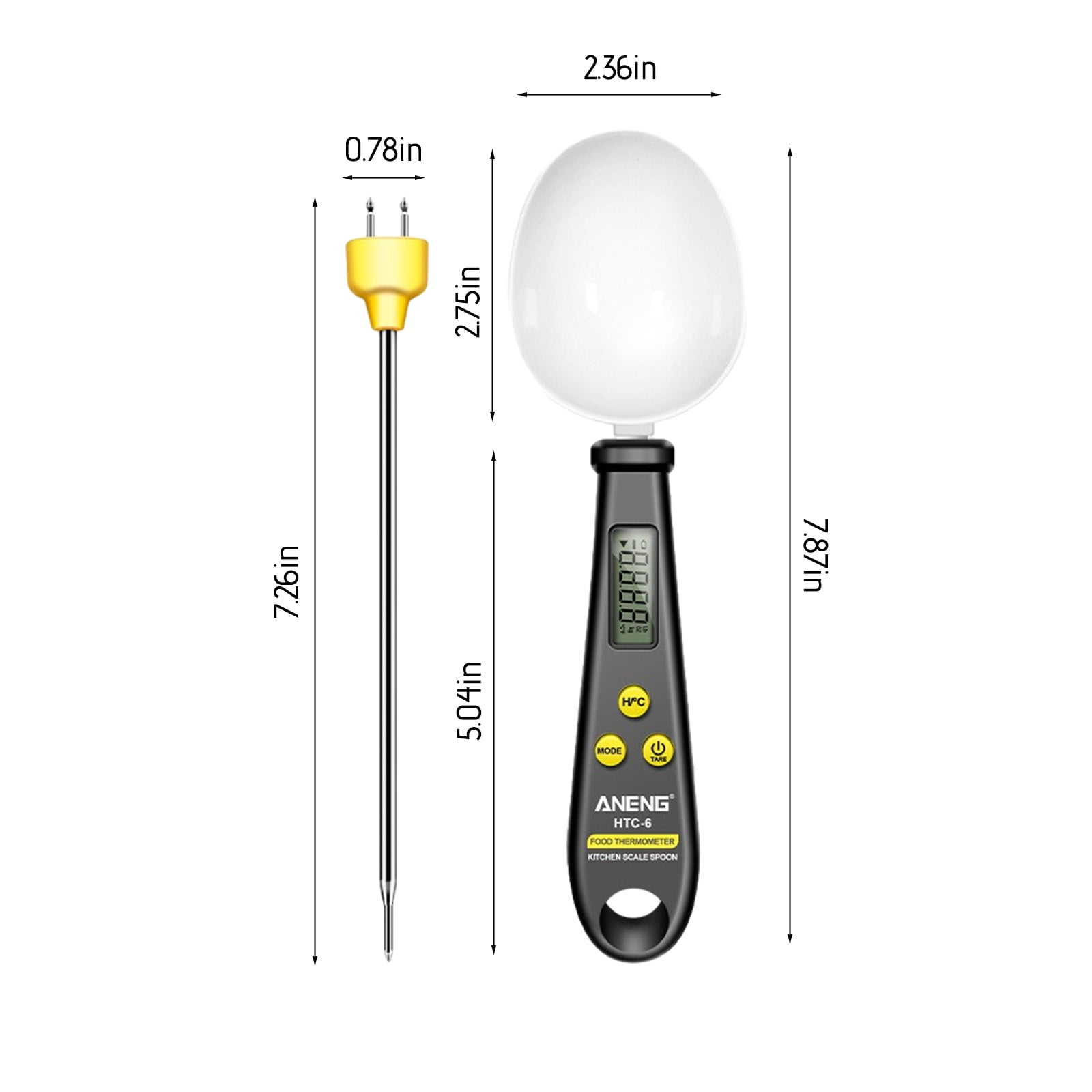 Chmadoxn Kitchen Scale Spoon Gram Measuring Spoon, 500g/0.1g Cute Digital Weight Scale Spoon Milligram Measuring Scoop Grams Electronic Measuring Cup for Portioning Tea, Flour, Spices As Show D - Image 3