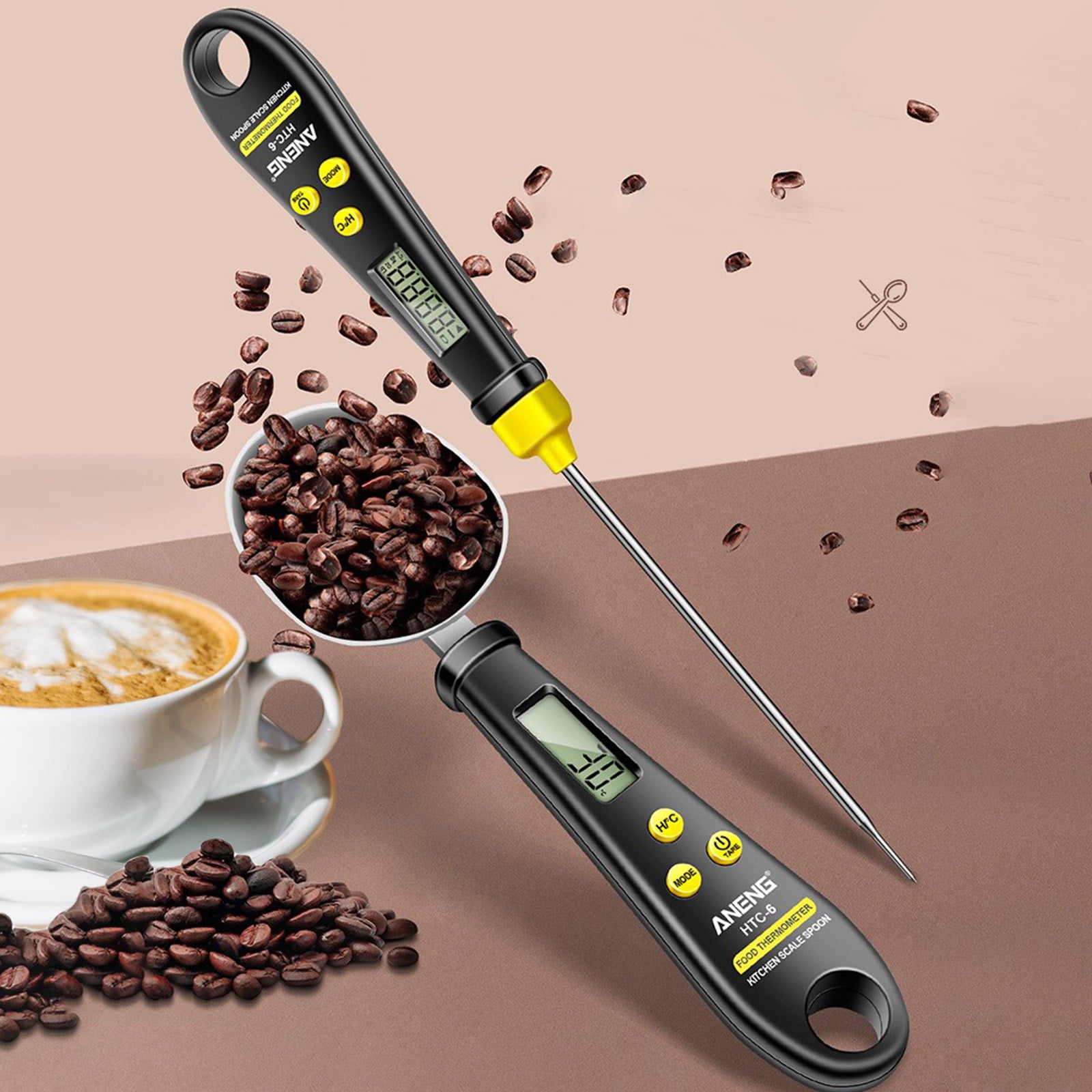Chmadoxn Kitchen Scale Spoon Gram Measuring Spoon, 500g/0.1g Cute Digital Weight Scale Spoon Milligram Measuring Scoop Grams Electronic Measuring Cup for Portioning Tea, Flour, Spices As Show D - Image 4