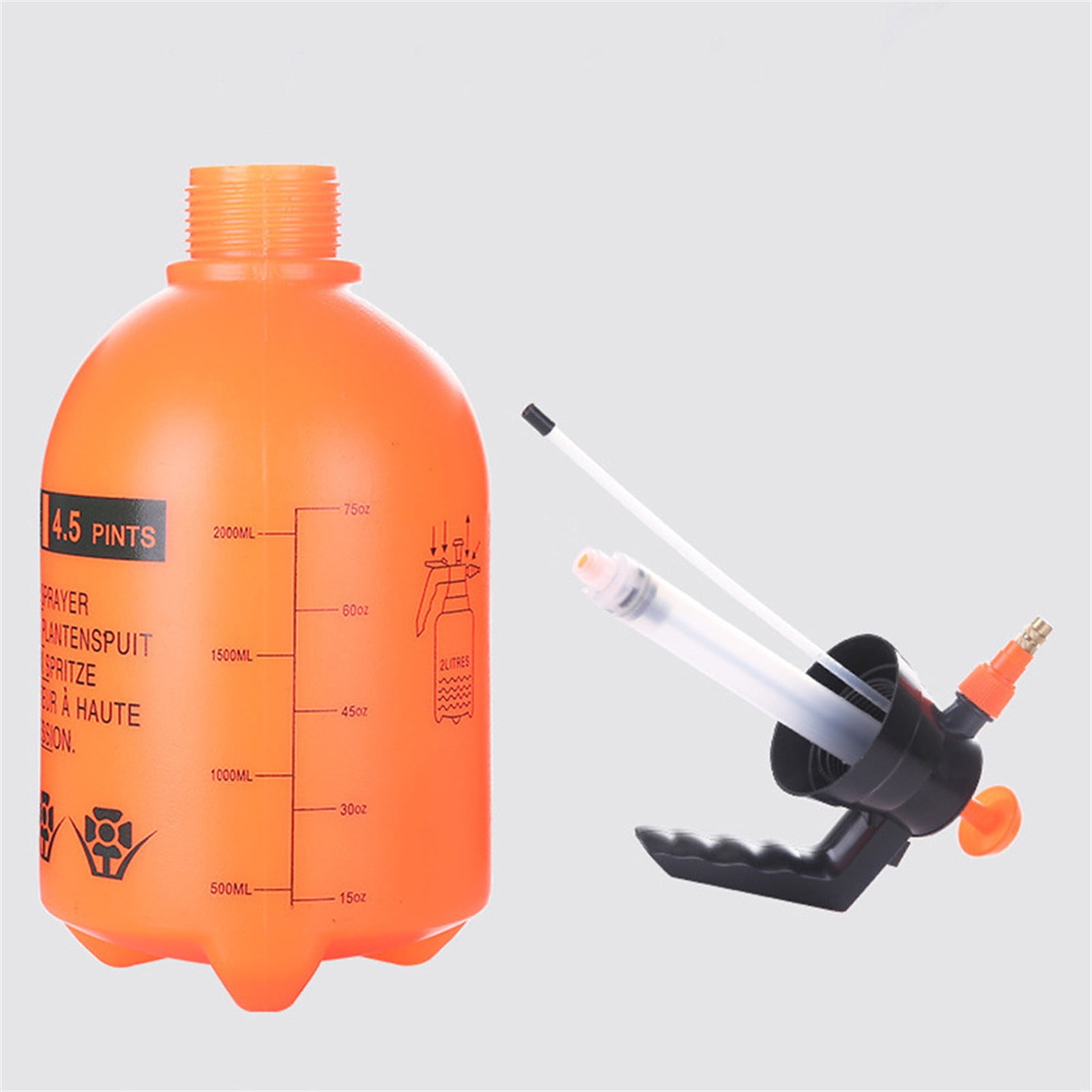 Darzheoy Handheld Garden Pump Sprayer, 2L Lawn & Garden Pressure Water Spray Bottle with Adjustable Brass Nozzle, for Plants and Other Cleaning Solutions Orange - Image 6