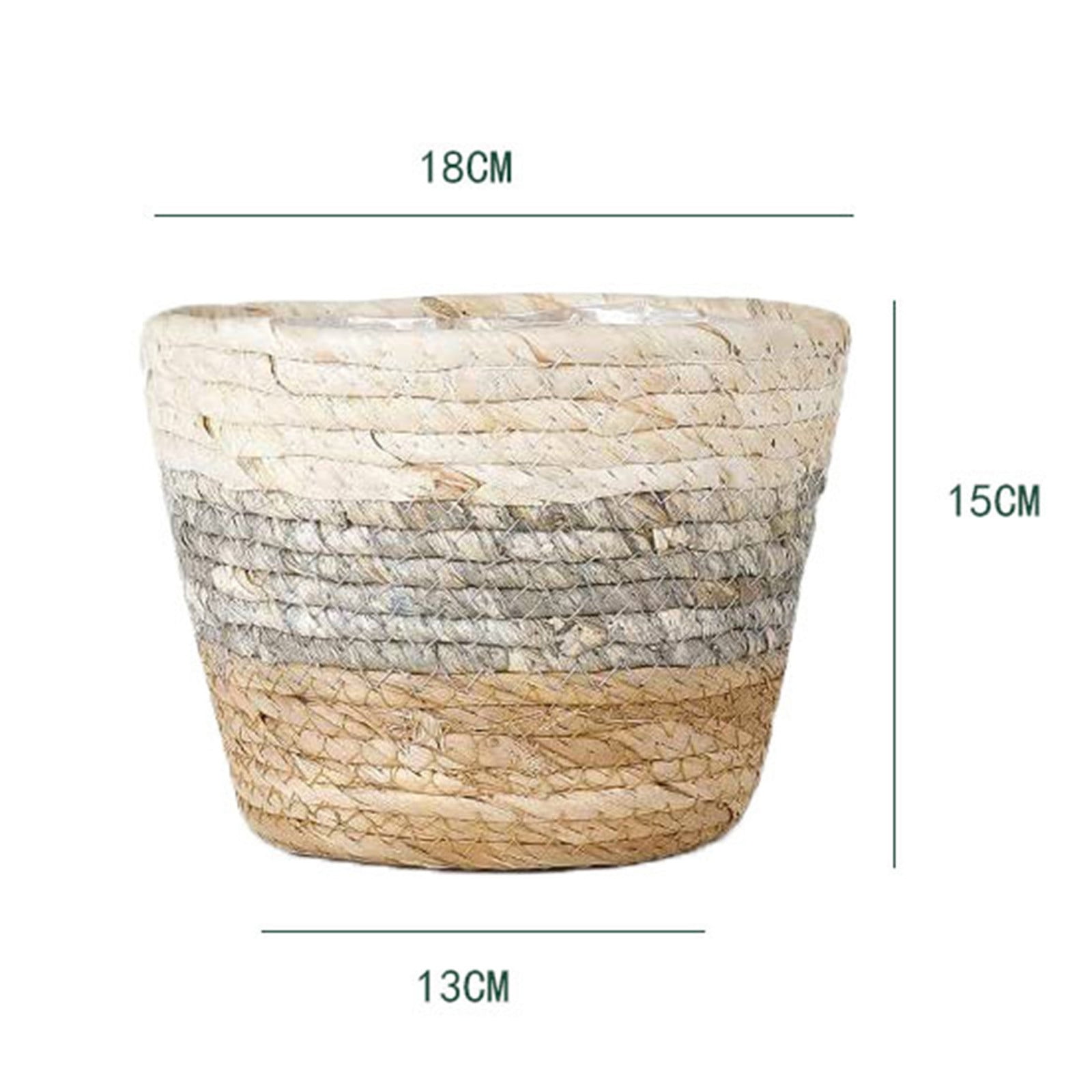 Darzheoy Woven Seagrass Plant Basket, Flower Pots Home Boho Decor, Storage Picnic Grocery Straw Bag for Plant Artificial Tree - 5.5