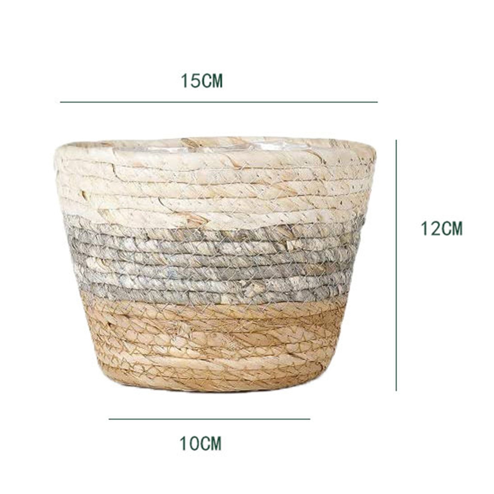 Darzheoy Woven Seagrass Plant Basket, Flower Pots Home Boho Decor, Storage Picnic Grocery Straw Bag for Plant Artificial Tree - 5.5