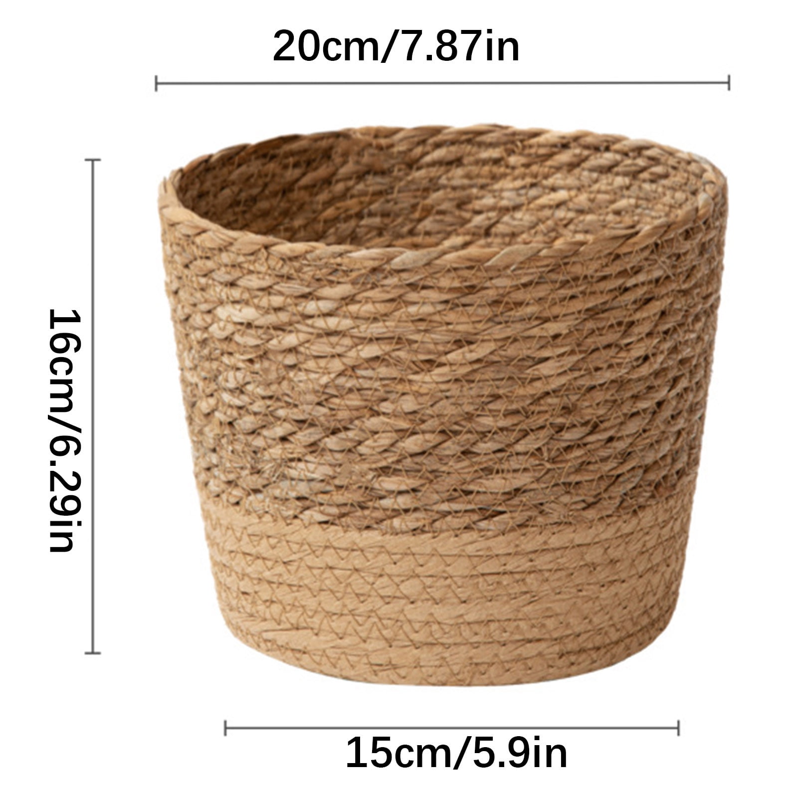 Darzheoy Woven Seagrass Plant Basket, Flower Pots Home Boho Decor, Storage Picnic Grocery Straw Bag for Plant Artificial Tree - 5.5
