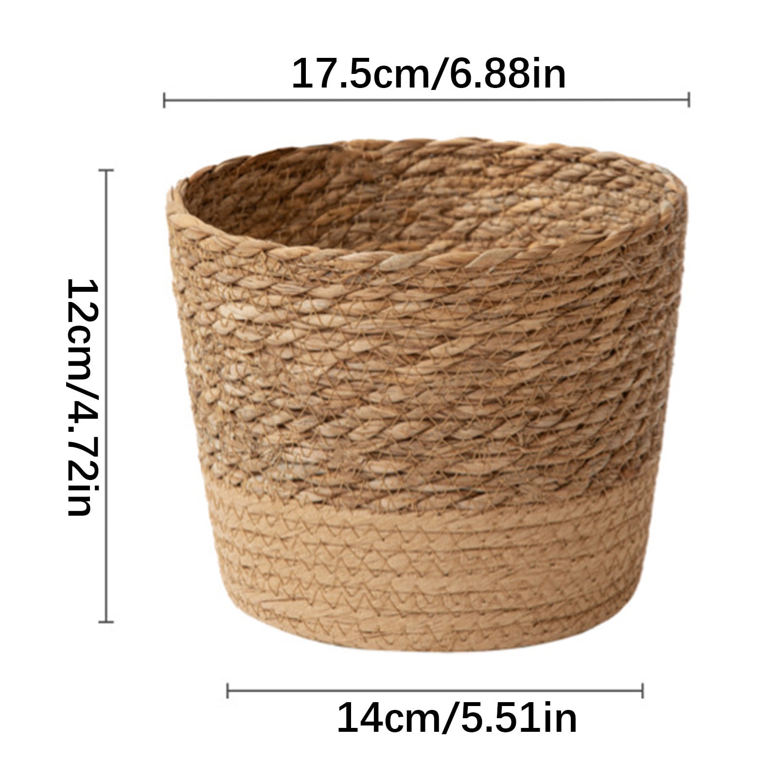 Darzheoy Woven Seagrass Plant Basket, Flower Pots Home Boho Decor, Storage Picnic Grocery Straw Bag for Plant Artificial Tree - 5.5