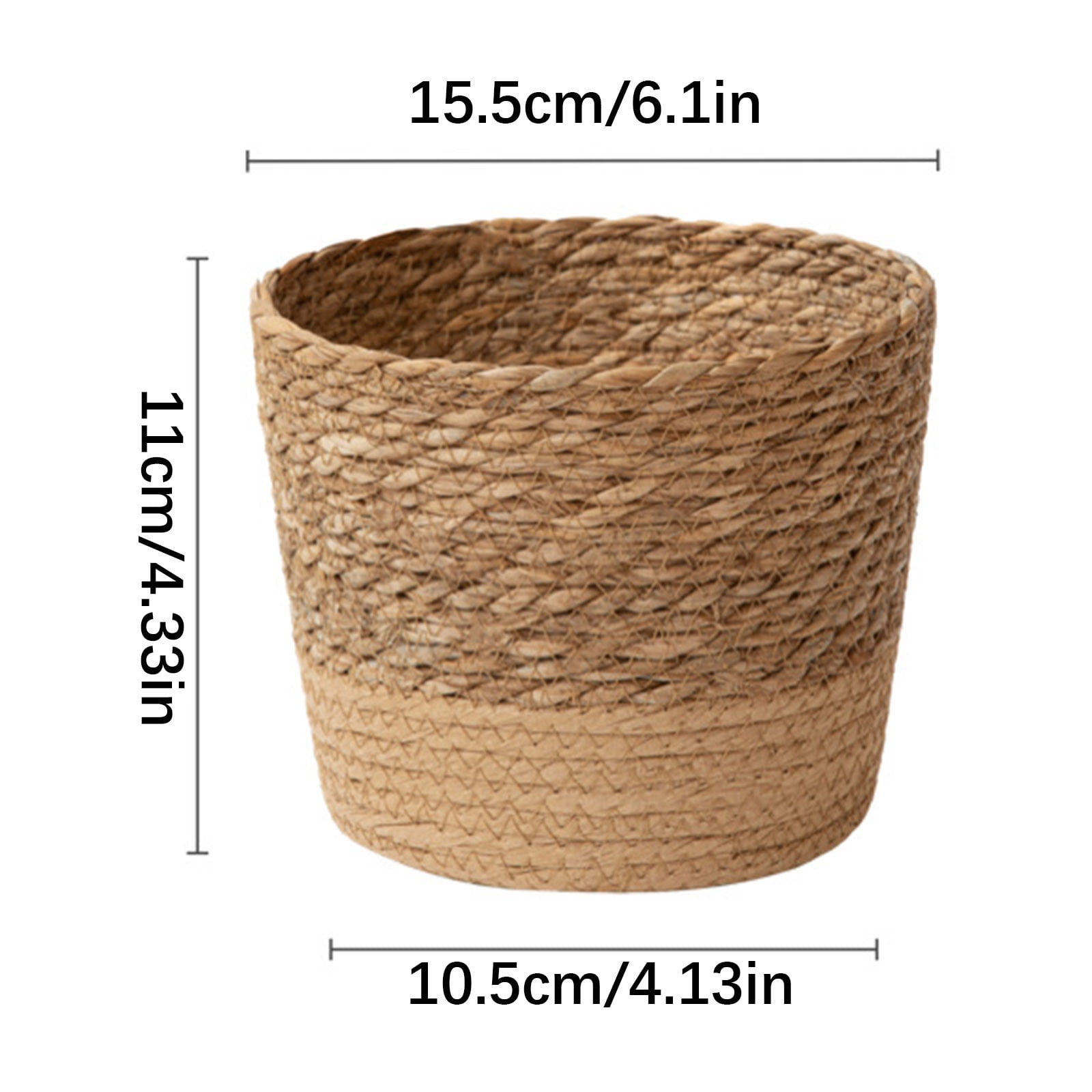 Darzheoy Woven Seagrass Plant Basket, Flower Pots Home Boho Decor, Storage Picnic Grocery Straw Bag for Plant Artificial Tree - 5.5