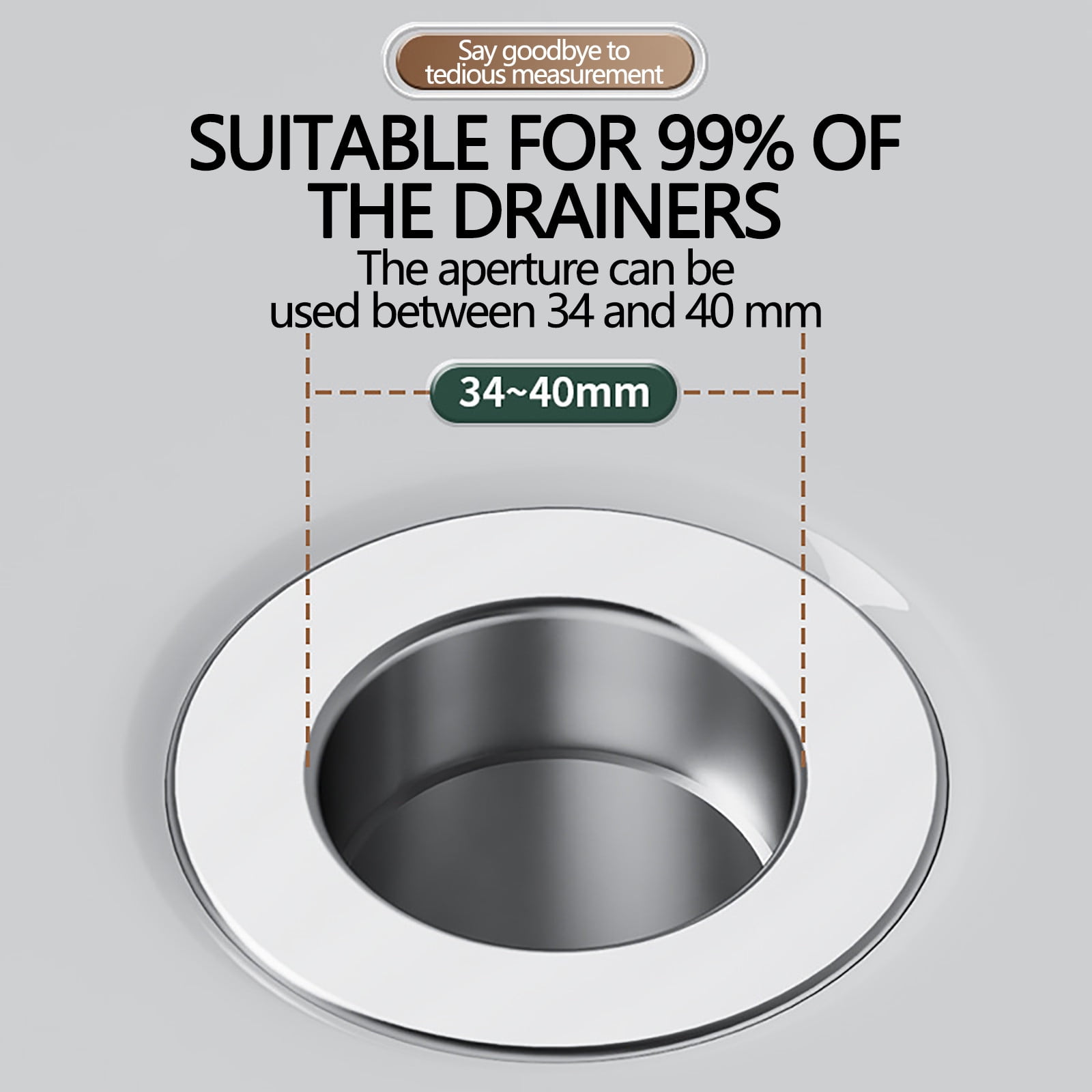 Chmadoxn Universal Bathroom Sink Stopper, Basin Sink Drain Strainer, Bathroom Sink Plug with Stainless Steel Hair Catcher on 1 pc A - Image 4