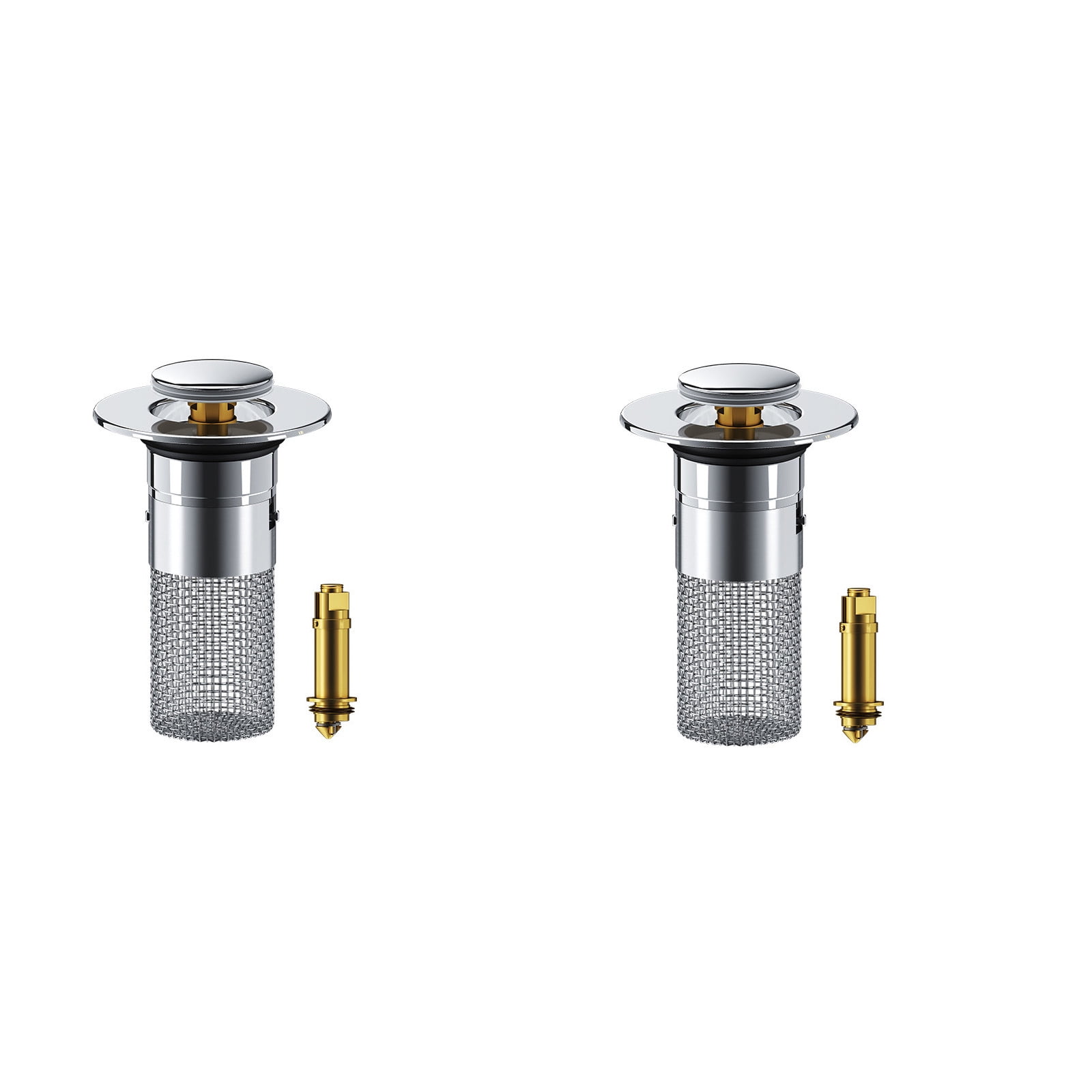 Chmadoxn Universal Bathroom Sink Stopper, Basin Sink Drain Strainer, Bathroom Sink Plug with Stainless Steel Hair Catcher on 2 pc A - Image 1