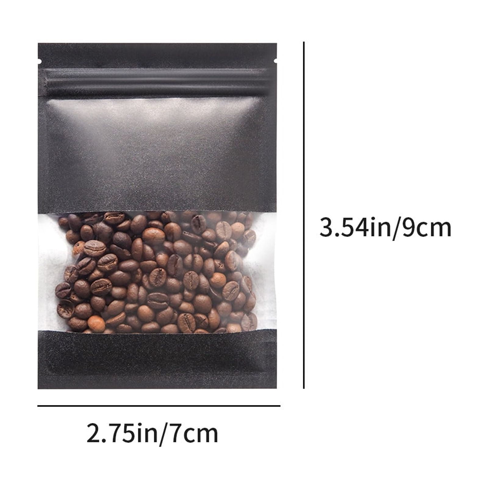 Chmadoxn Kraft Paper Bags, Pouches Packaging Paper Sealable Bags, Food Packaging Bags with Window, Ziplock Coffee Bags for Small Business, Resealable Bags 7.1×5.1 in BLACK - Image 3