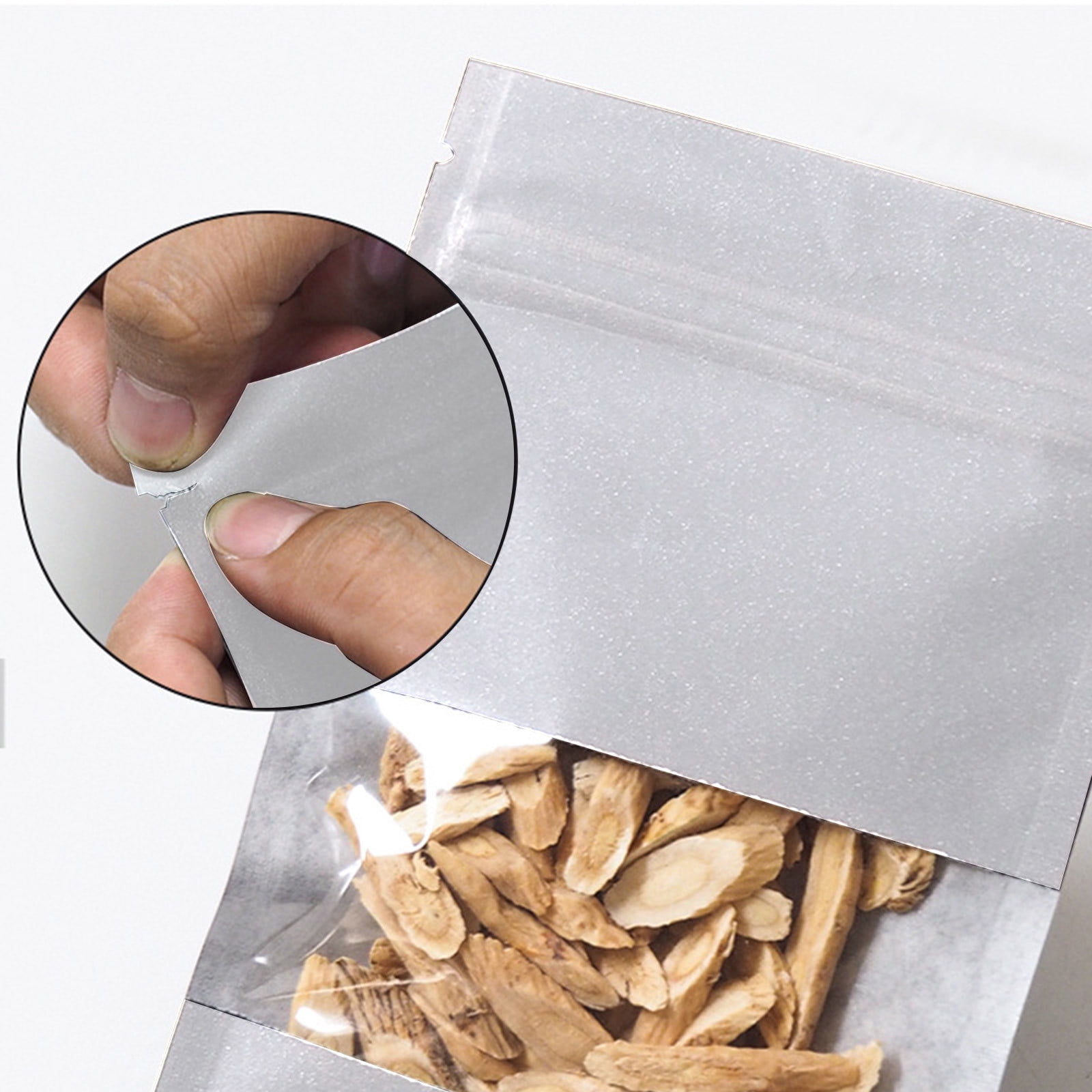 Chmadoxn Kraft Paper Bags, Pouches Packaging Paper Sealable Bags, Food Packaging Bags with Window, Ziplock Coffee Bags for Small Business, Resealable Bags 5.1×3.5 in White - Image 6