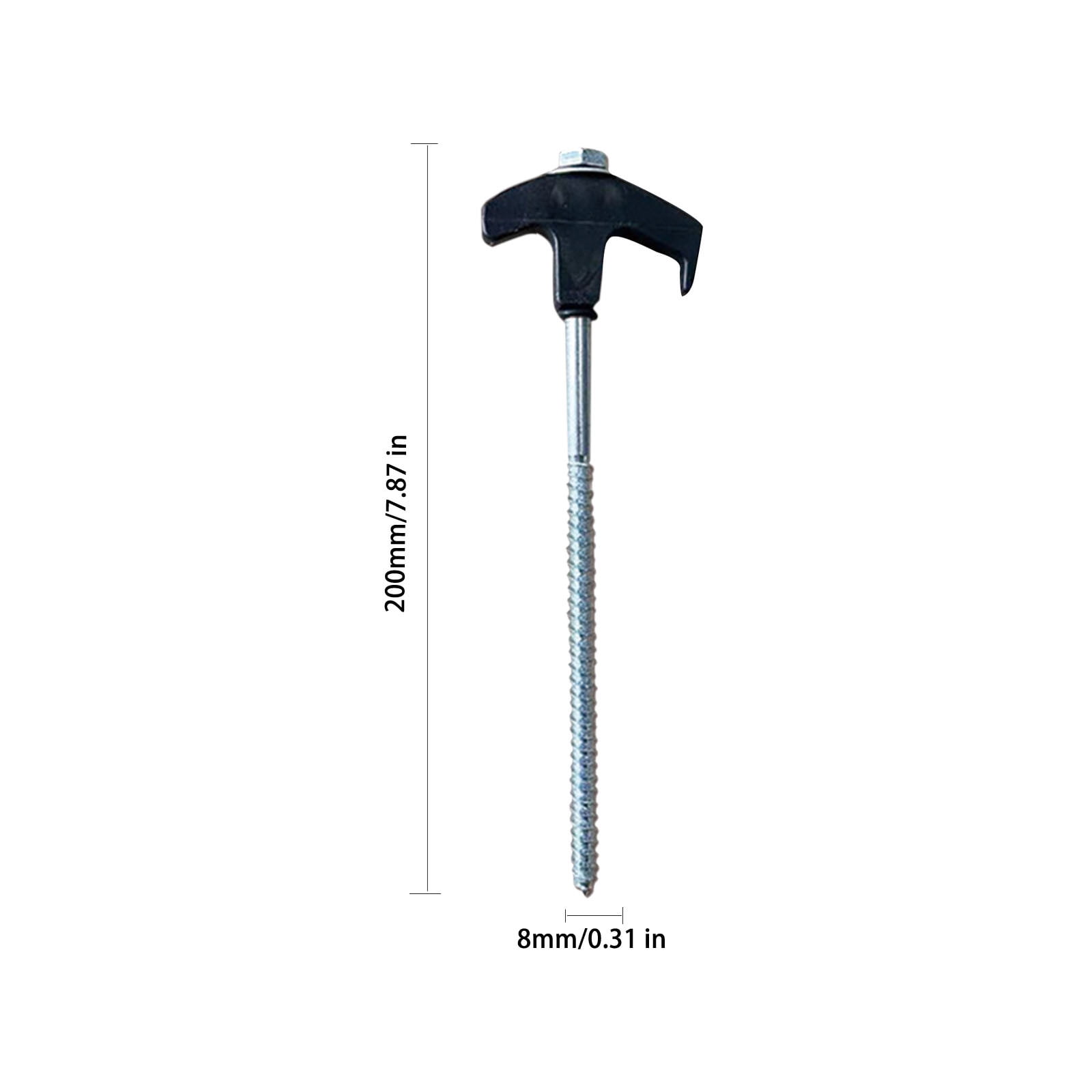 Chmadoxn Tent Stakes Heavy Duty, 8 Inch Screw in Tent Stakes, Ground Anchors Screw in, Tent Pegs Camping Stakes, Metal Threaded Tent Spikes 8 pc Black - Image 5