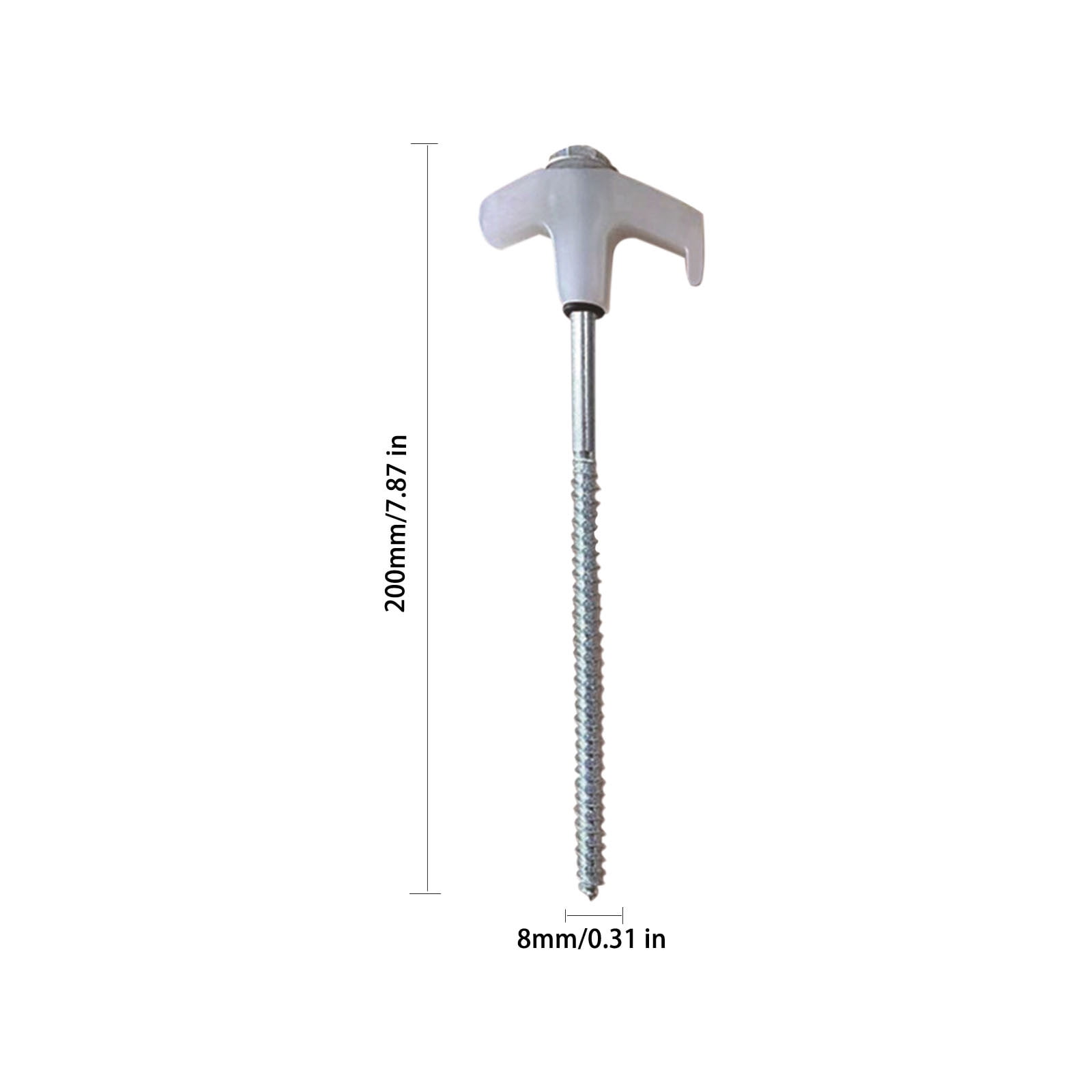 Chmadoxn Tent Stakes Heavy Duty, 8 Inch Screw in Tent Stakes, Ground Anchors Screw in, Tent Pegs Camping Stakes, Metal Threaded Tent Spikes 12 pc White - Image 5