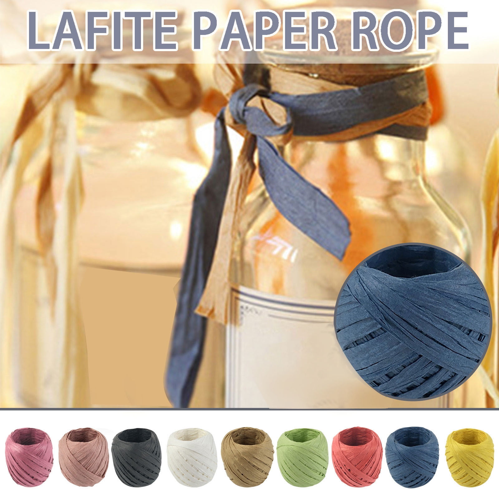 Darzheoy Raffia Ribbon, 787 inches Raffia Ribbon for Gift Wrapping, Raffia Yarn for Crocheting, Raffia Paper Ribbons for Craft, Packing Paper Twine Ribbon 1/5 Inch Width Coffee - Image 3