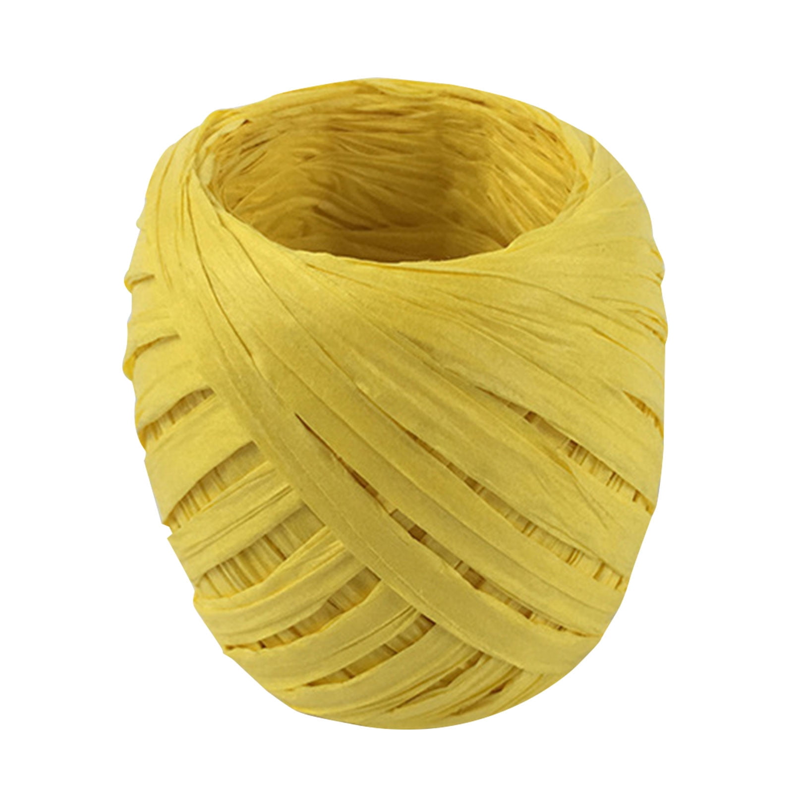 Darzheoy Raffia Ribbon, 787 inches Raffia Ribbon for Gift Wrapping, Raffia Yarn for Crocheting, Raffia Paper Ribbons for Craft, Packing Paper Twine Ribbon 1/5 Inch Width Yellow - Image 1