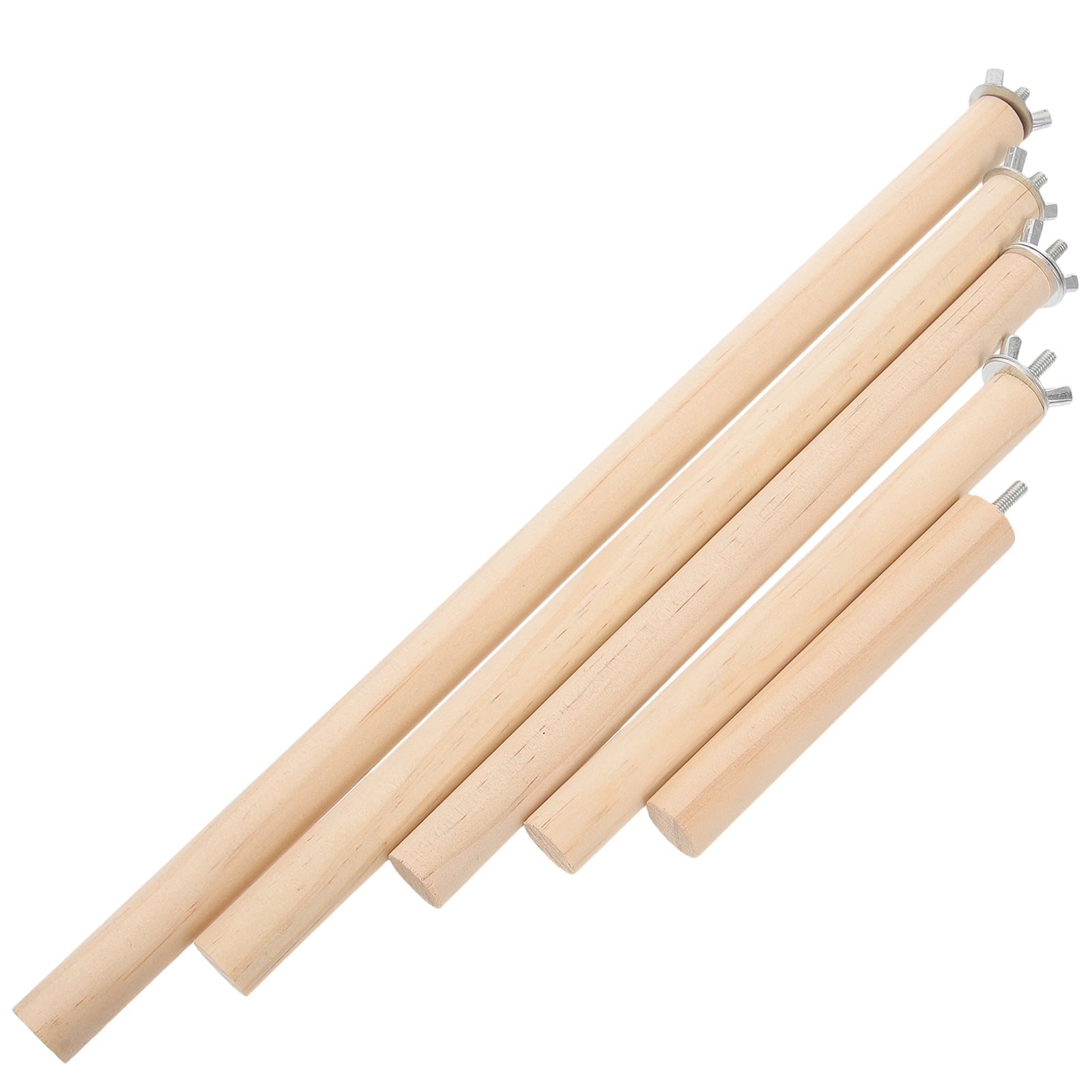 Wooden Parrot Standing Pole 5PCS Bird Perches for Cage, Bird Cage Accessories, Climbing Perch Stand for African Grey, Parakeet - Image 1