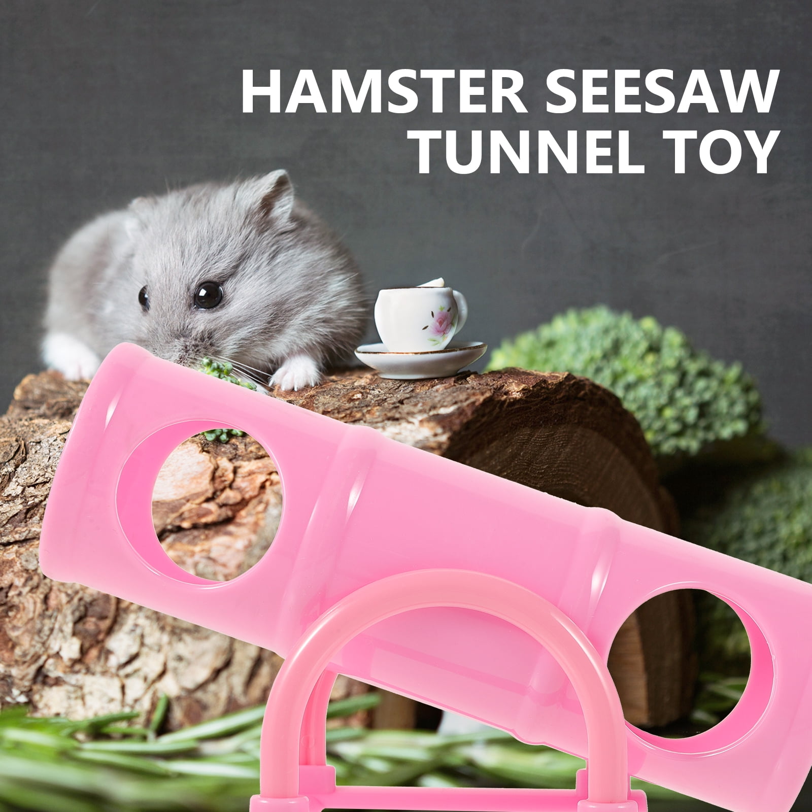 Pink Guinea Pig Toys Hamster Seesaw Pets Tunnel Small Animals - Image 2