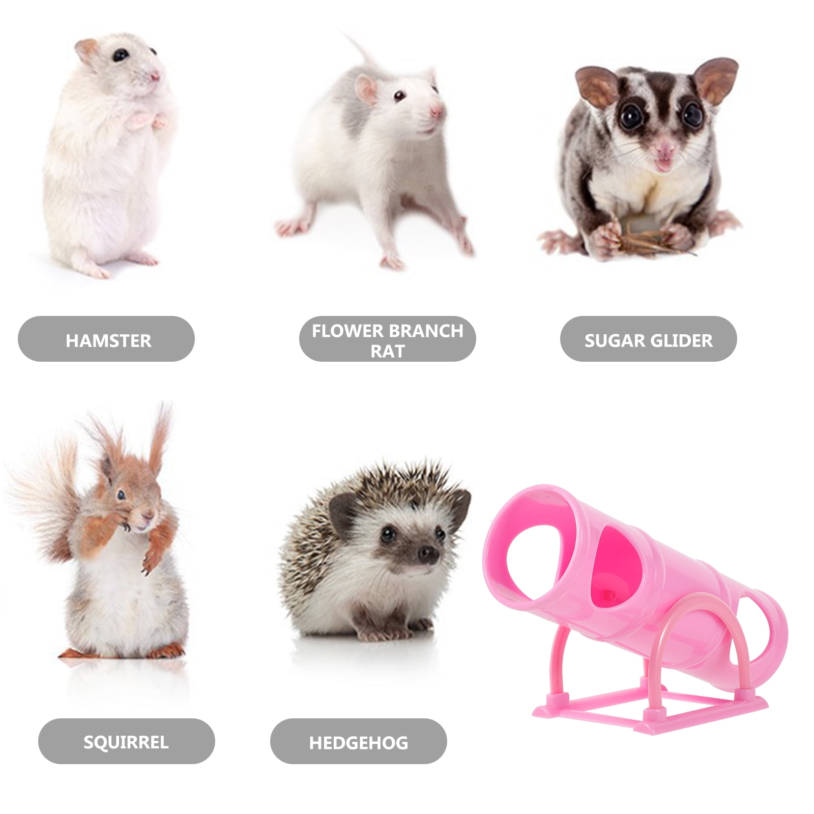 Pink Guinea Pig Toys Hamster Seesaw Pets Tunnel Small Animals - Image 5