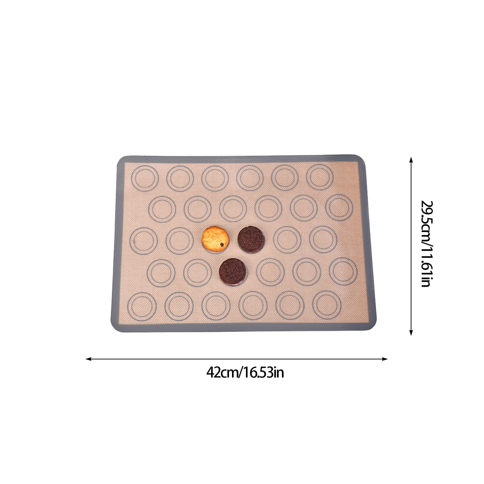 Chmadoxn Baking Mats Cookies Sheet, Non-Stick Mats for Baking, Easy Clean & Reusable Oven Baking Sheet for Making Macaroons, Cookies 16.5×11.6 in coffee - Image 3