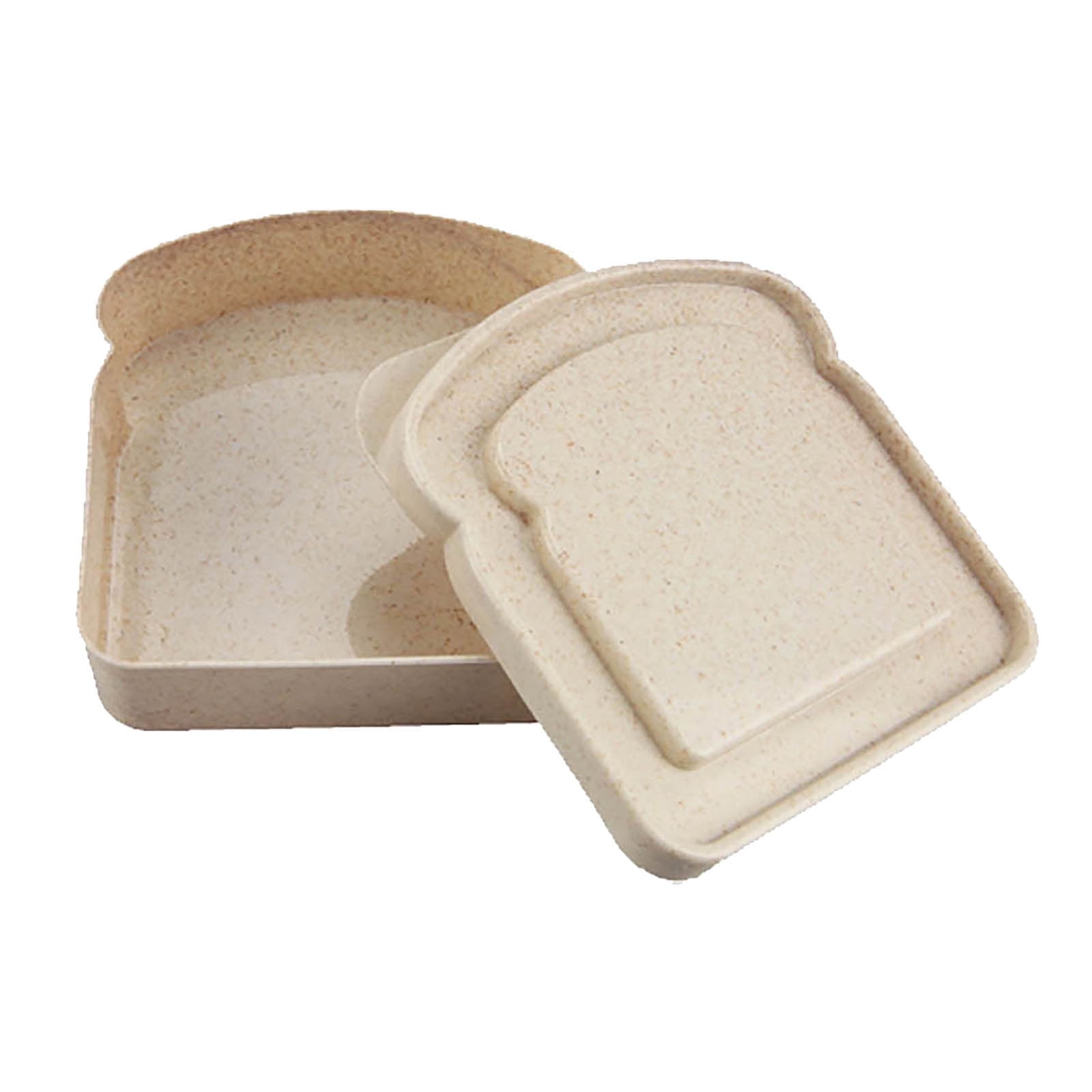 Darzheoy Sandwich Containers, Reusable Sandwich Box Container, Sandwich Holder Bread Container for Adults, BPA Free, Microwave & Dishwasher Safe, Office, Camping Beige - Image 1