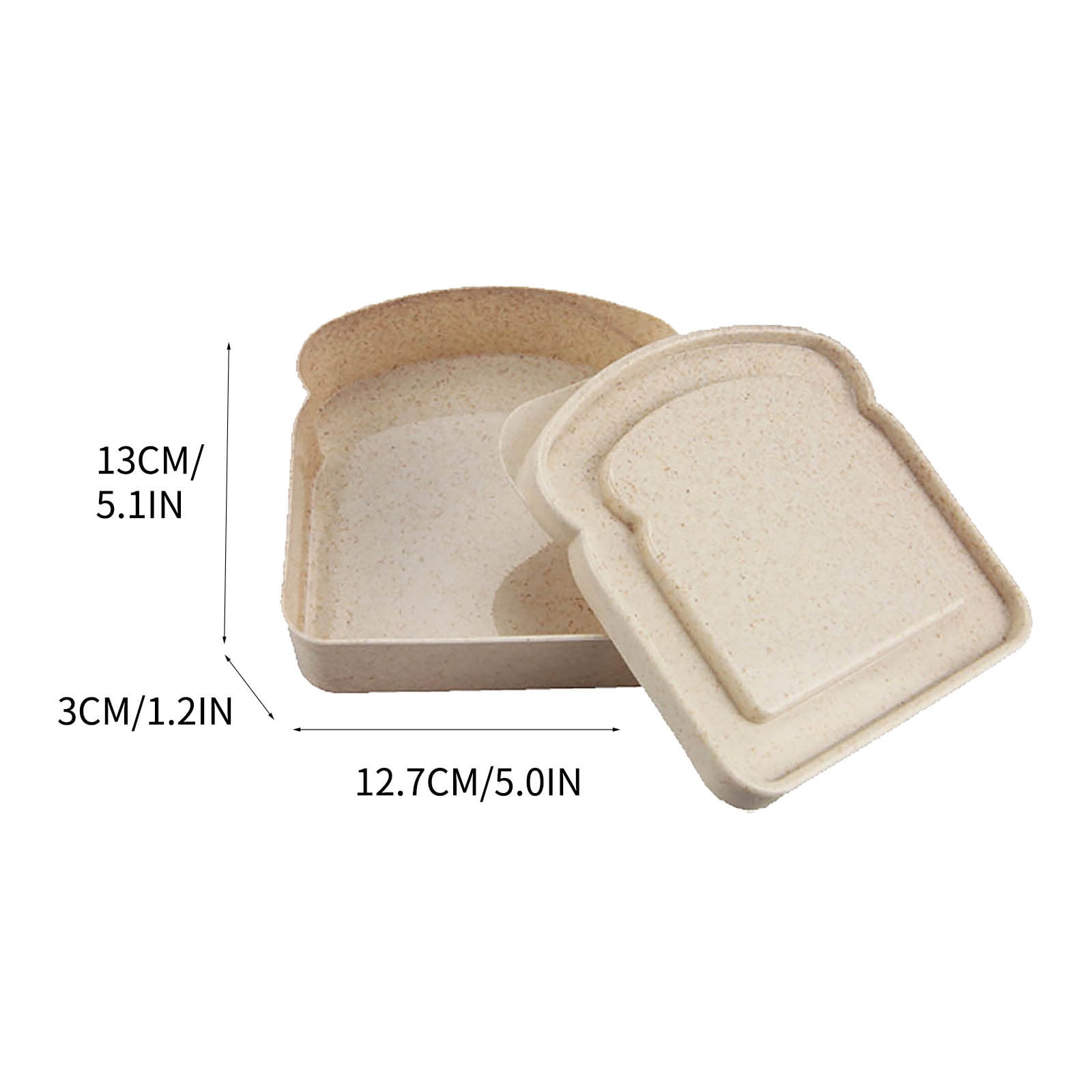 Darzheoy Sandwich Containers, Reusable Sandwich Box Container, Sandwich Holder Bread Container for Adults, BPA Free, Microwave & Dishwasher Safe, Office, Camping Beige - Image 3
