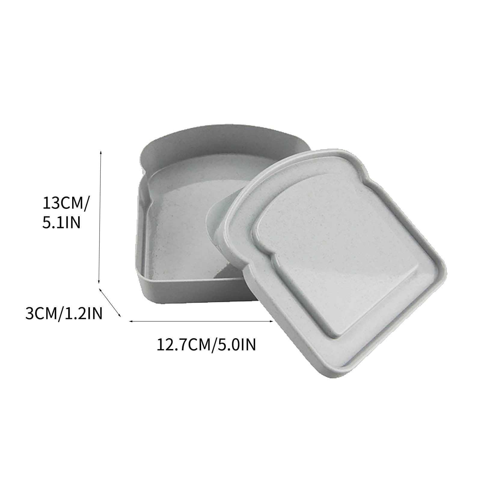 Darzheoy Sandwich Containers, Reusable Sandwich Box Container, Sandwich Holder Bread Container for Adults, BPA Free, Microwave & Dishwasher Safe, Office, Camping Gray - Image 3
