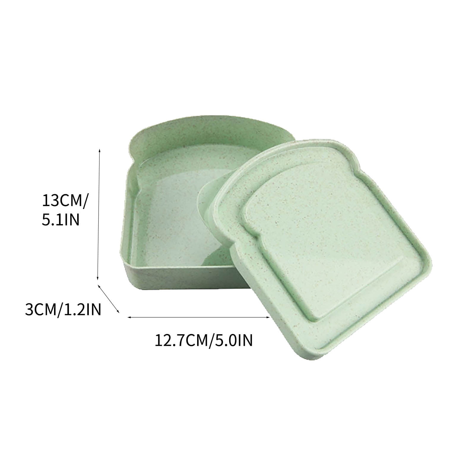 Darzheoy Sandwich Containers, Reusable Sandwich Box Container, Sandwich Holder Bread Container for Adults, BPA Free, Microwave & Dishwasher Safe, Office, Camping Green - Image 3