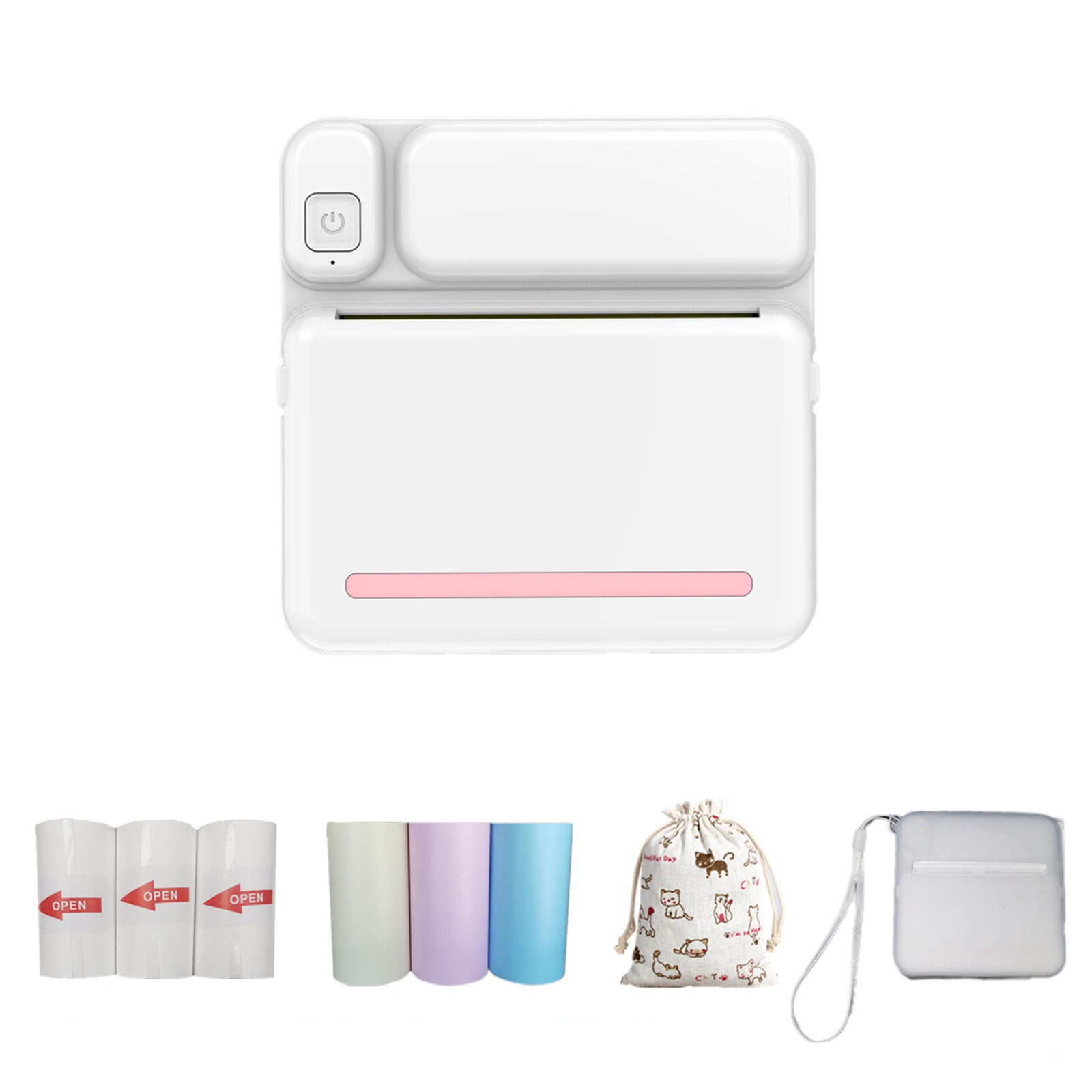 Back to School Chmadoxn Thermal Portable Bluetooth Printers, High Resolution Instant Photo Printer, Mini Wireless Thermal Image Photo Printers for Android IOS Mobile Phone 3.1×1.5×3.1 in Pink - Image 1