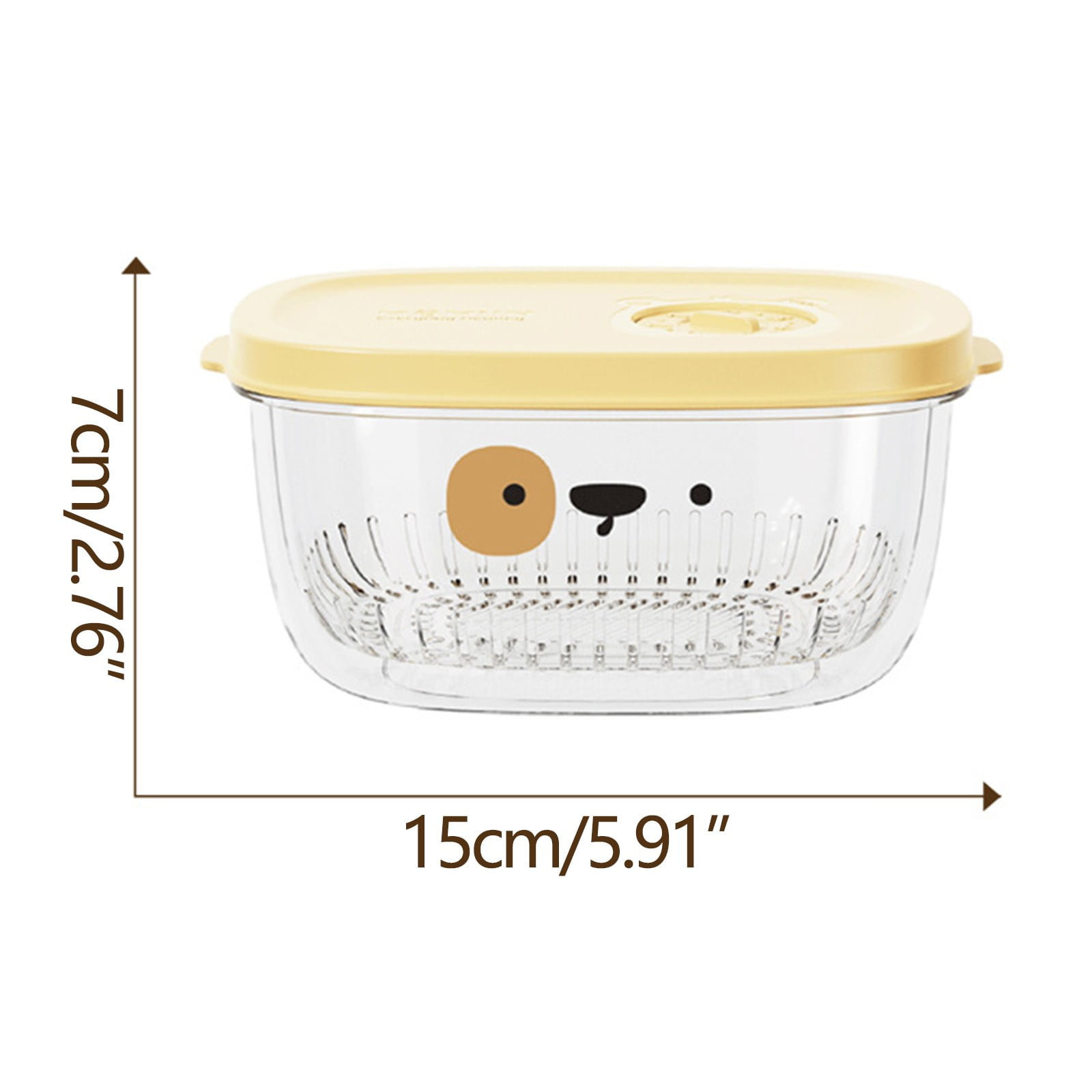 Darzheoy Fridge Berry Storage Container with Lids with Strainer, Plastic Fresh Produce Saver Keeper for Vegetable Fruit Meat Lettuce, BPA Free Kitchen Refrigerator Organization Yellow - Image 3