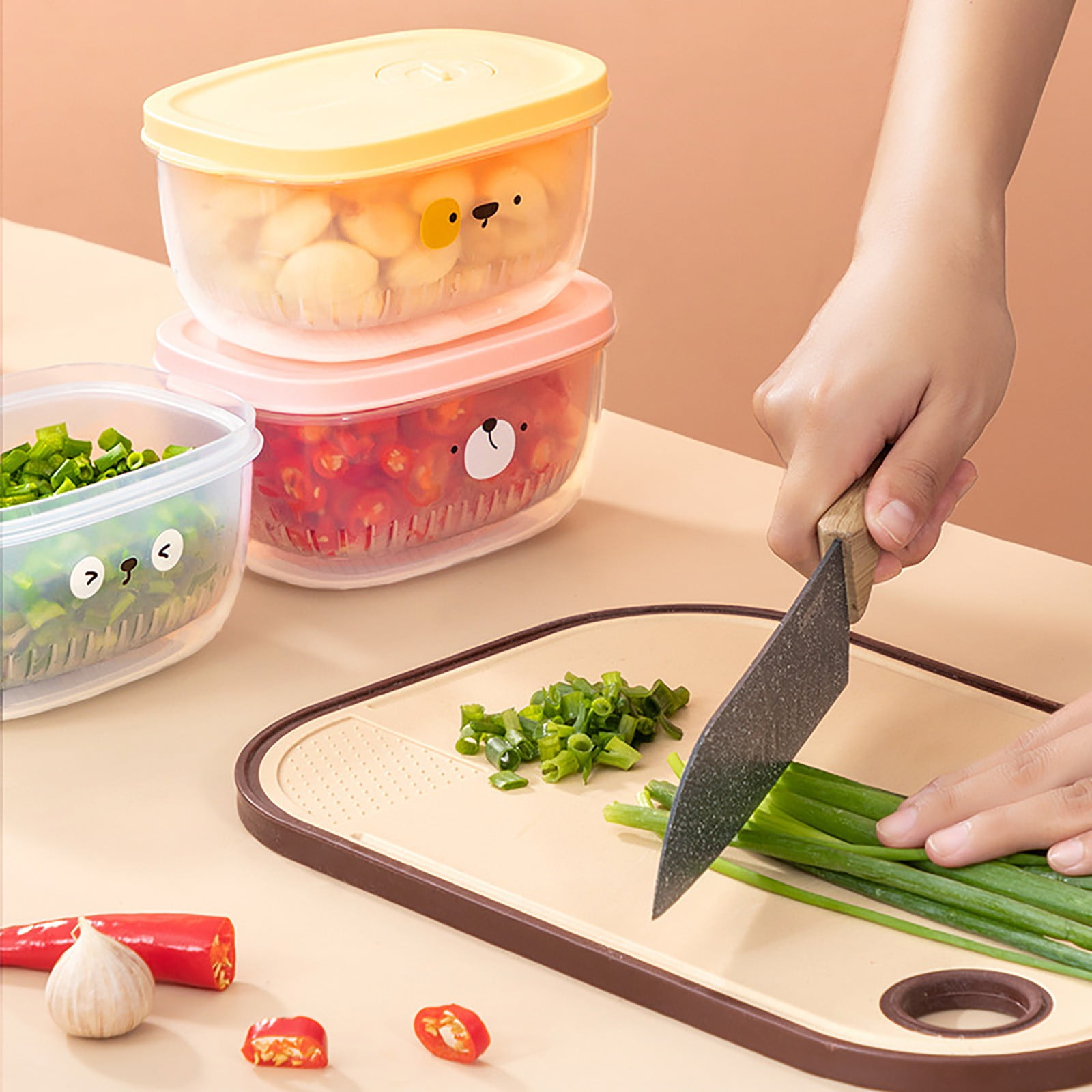 Darzheoy Fridge Berry Storage Container with Lids with Strainer, Plastic Fresh Produce Saver Keeper for Vegetable Fruit Meat Lettuce, BPA Free Kitchen Refrigerator Organization Yellow - Image 5