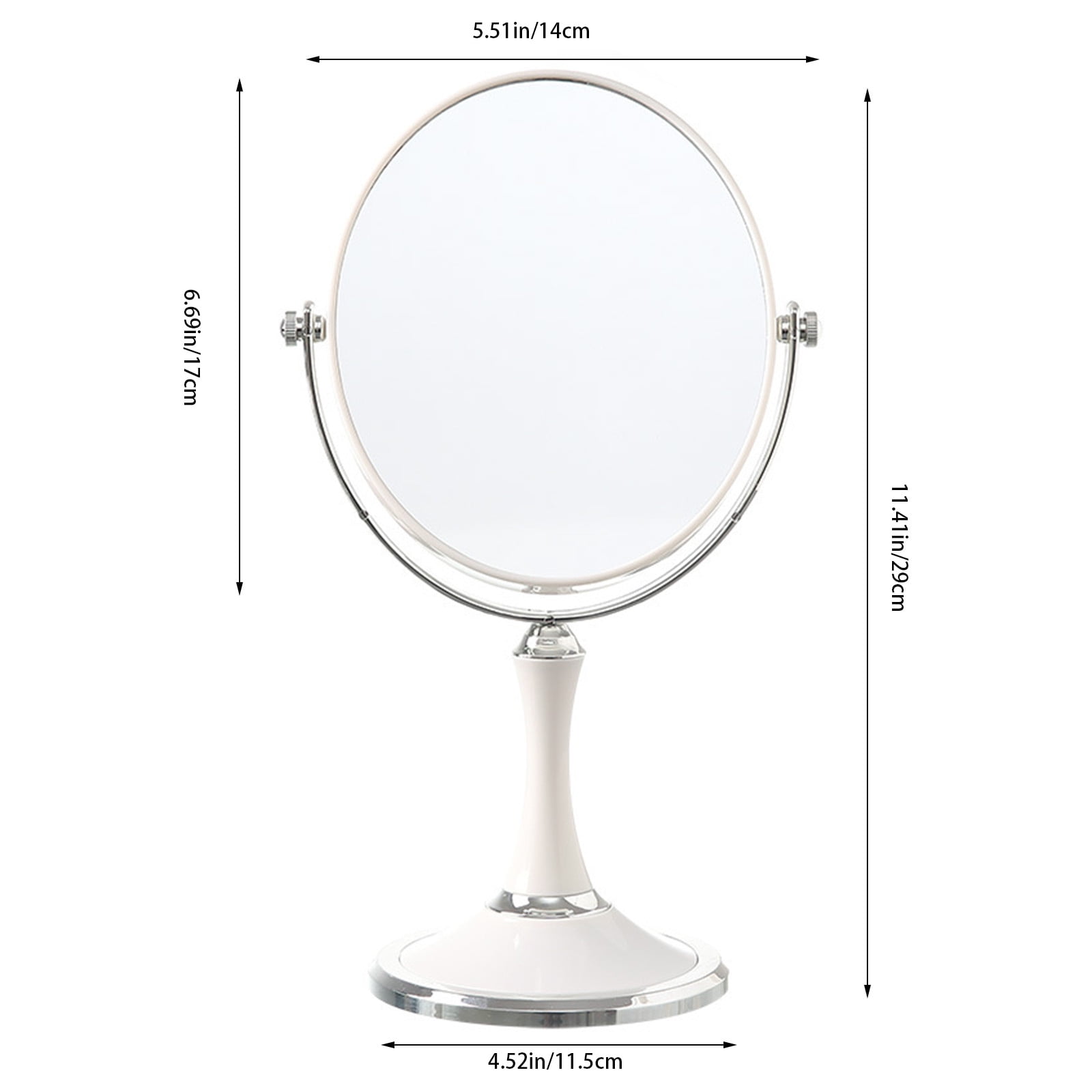 Back to School Chmadoxn Magnifying Makeup Mirror Double Sided Tabletop Mirror with 3 Magnification, Magnified Desk Mirror for Makeup, Cosmetic Vanity Mirror with Stand and 360° Rotation 5.5×11.4 in White - Image 3