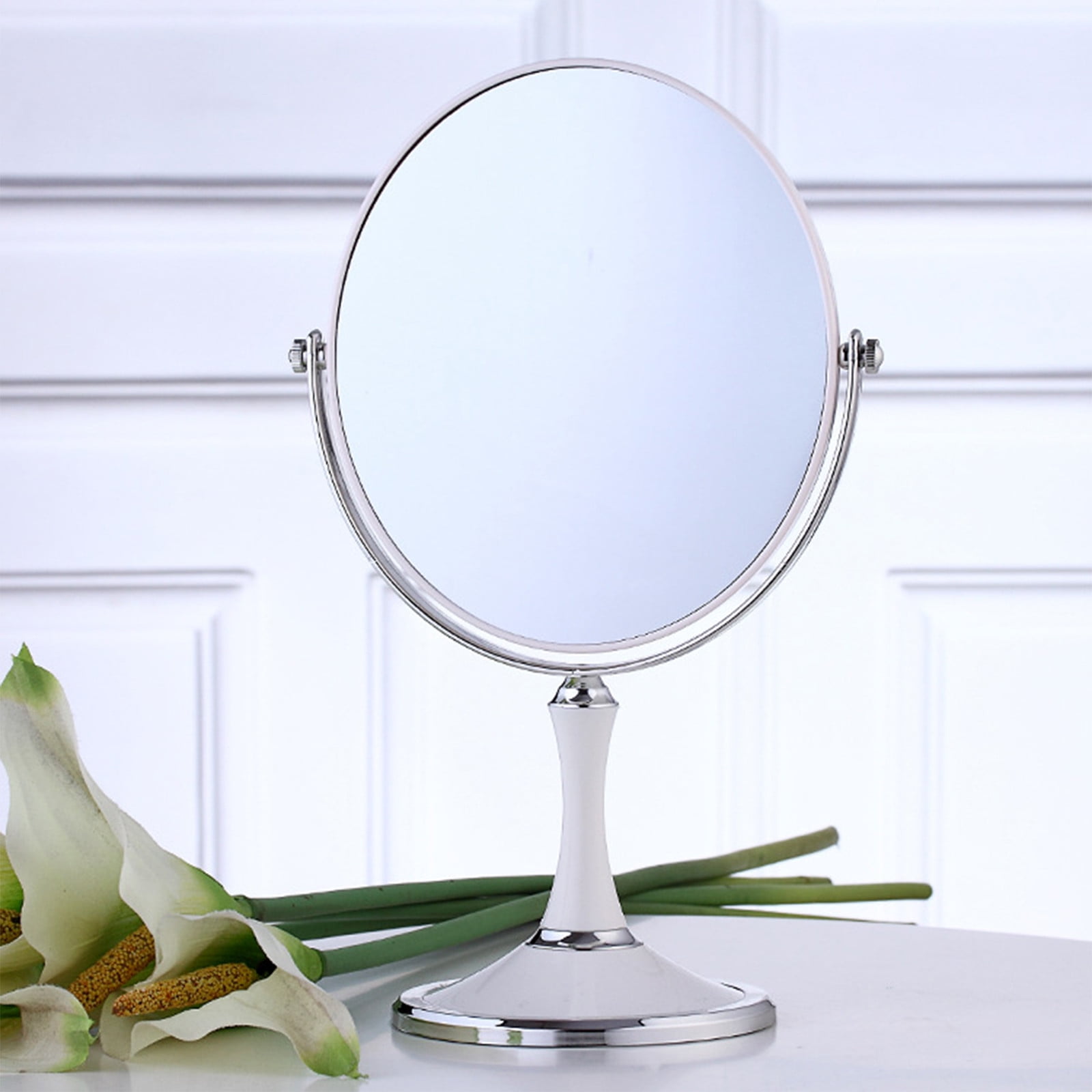 Back to School Chmadoxn Magnifying Makeup Mirror Double Sided Tabletop Mirror with 3 Magnification, Magnified Desk Mirror for Makeup, Cosmetic Vanity Mirror with Stand and 360° Rotation 5.5×11.4 in White - Image 5