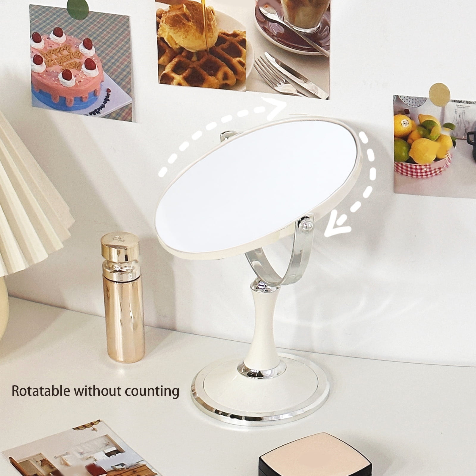 Back to School Chmadoxn Magnifying Makeup Mirror Double Sided Tabletop Mirror with 3 Magnification, Magnified Desk Mirror for Makeup, Cosmetic Vanity Mirror with Stand and 360° Rotation 5.9×11.4 in White - Image 8