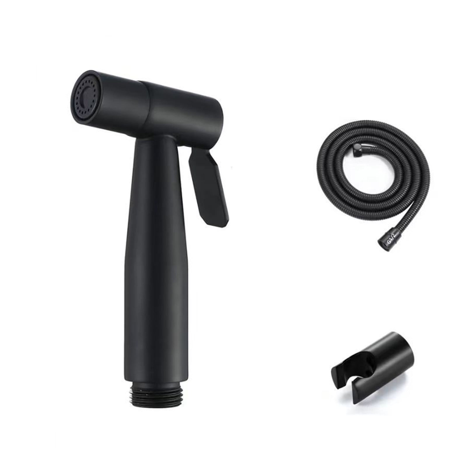 Kdkad Handheld Bidet Sprayer for Toilet, Premium Stainless Steel Bathroom Bidet Sprayer Set, Baby Cloth Diaper Sprayer with Superior Complete Bidet Spray Hoses Kit, Support Wall or Toilet Mount 4.7×2.3 in Black - Image 1